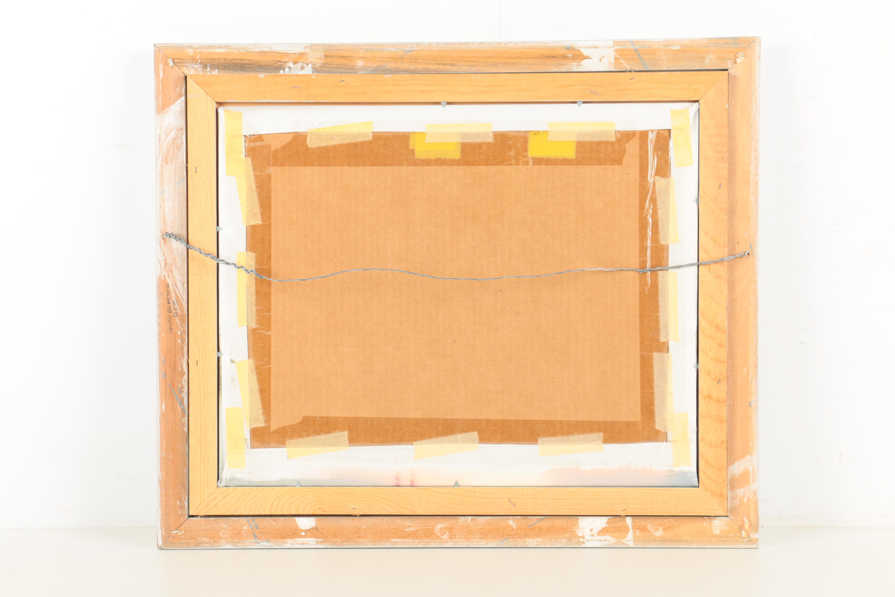 E. Max Oil Painting of Ducks Flying Over Water