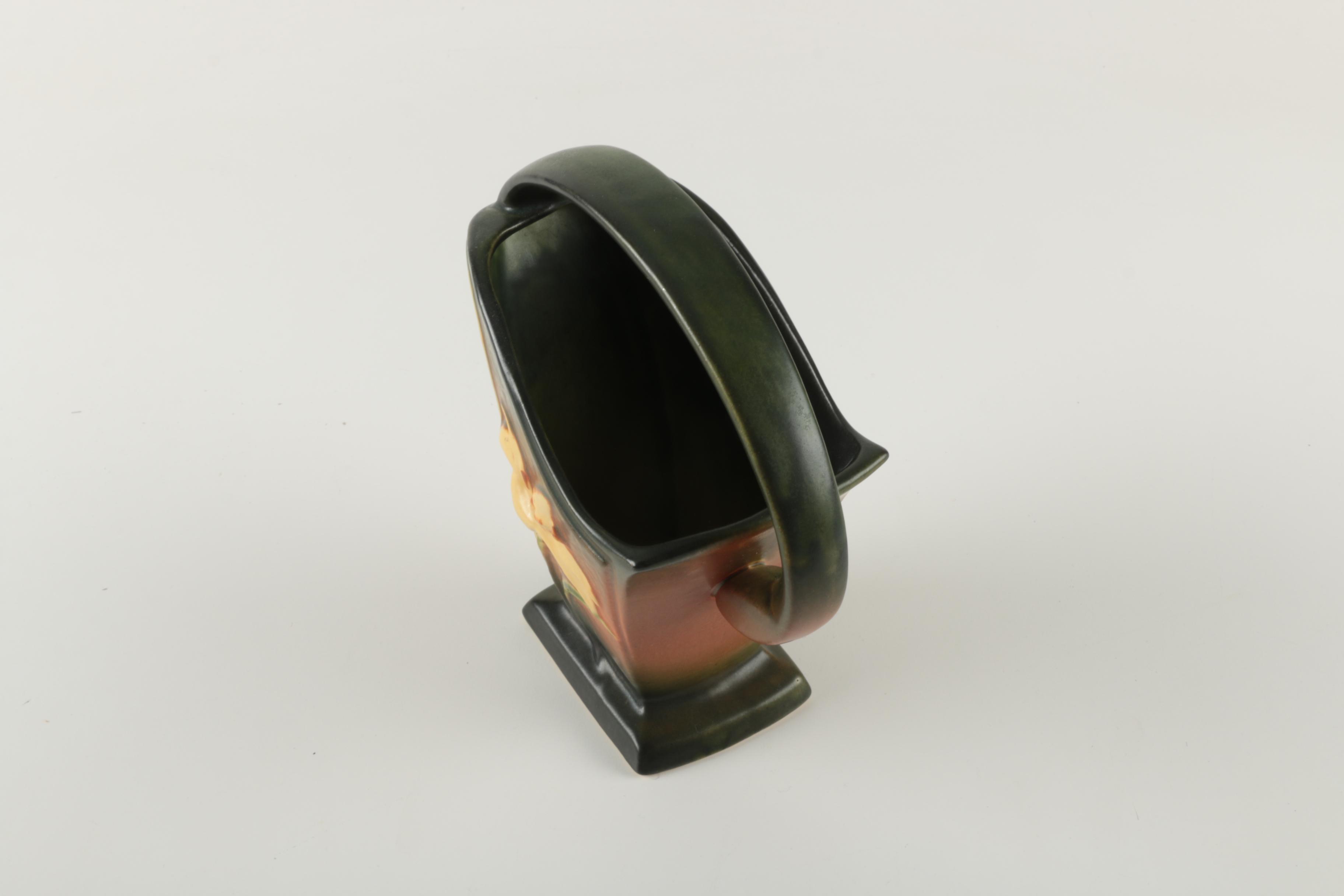 Vintage Roseville Zephyr Lily Basket Vase