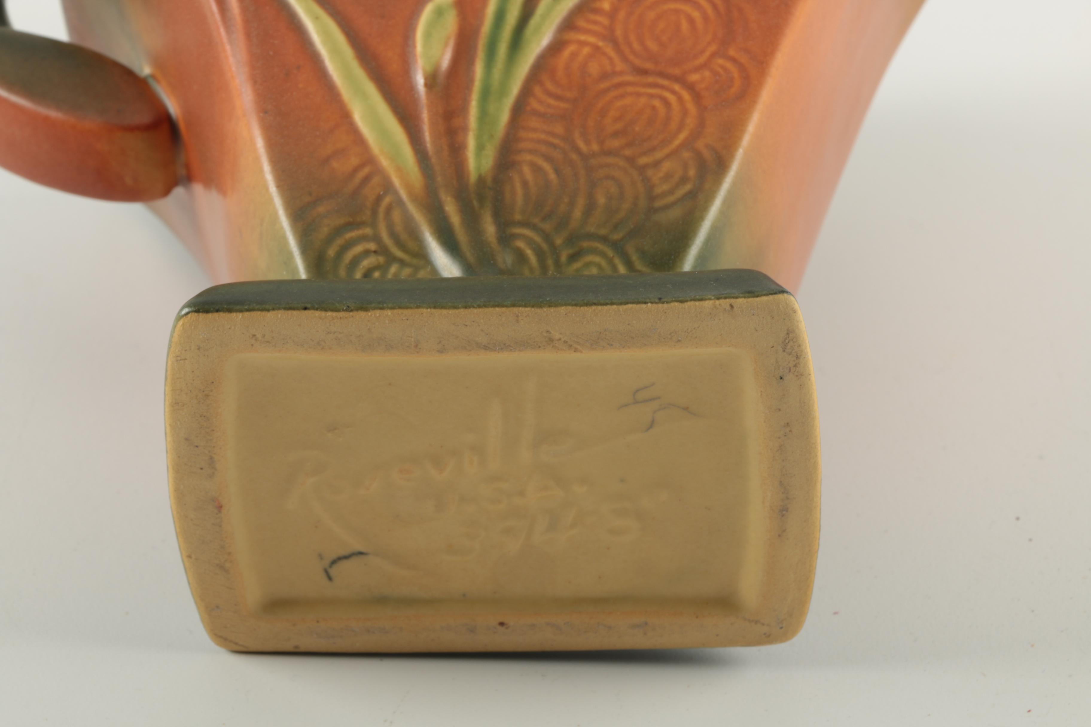 Vintage Roseville Zephyr Lily Basket Vase