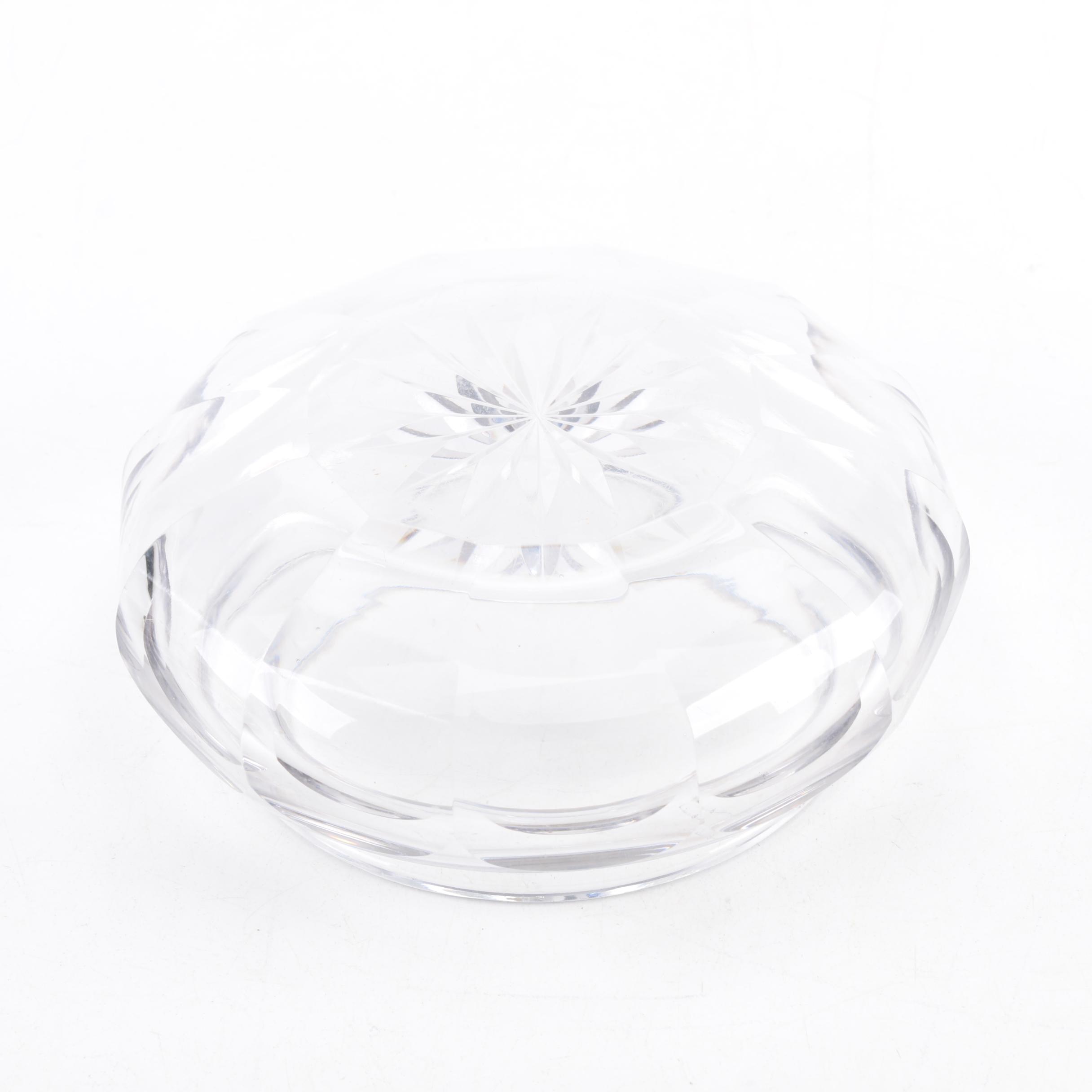 Vintage Crystal Jar with Monogrammed Sterling Silver Lid