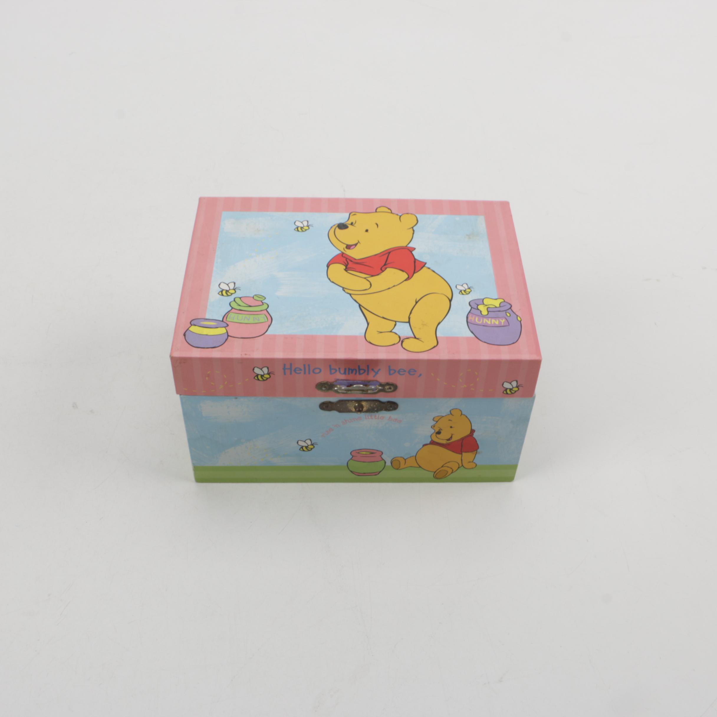 Winnie the Pooh Music and Jewelry Box with Miniature Pooh Ornaments