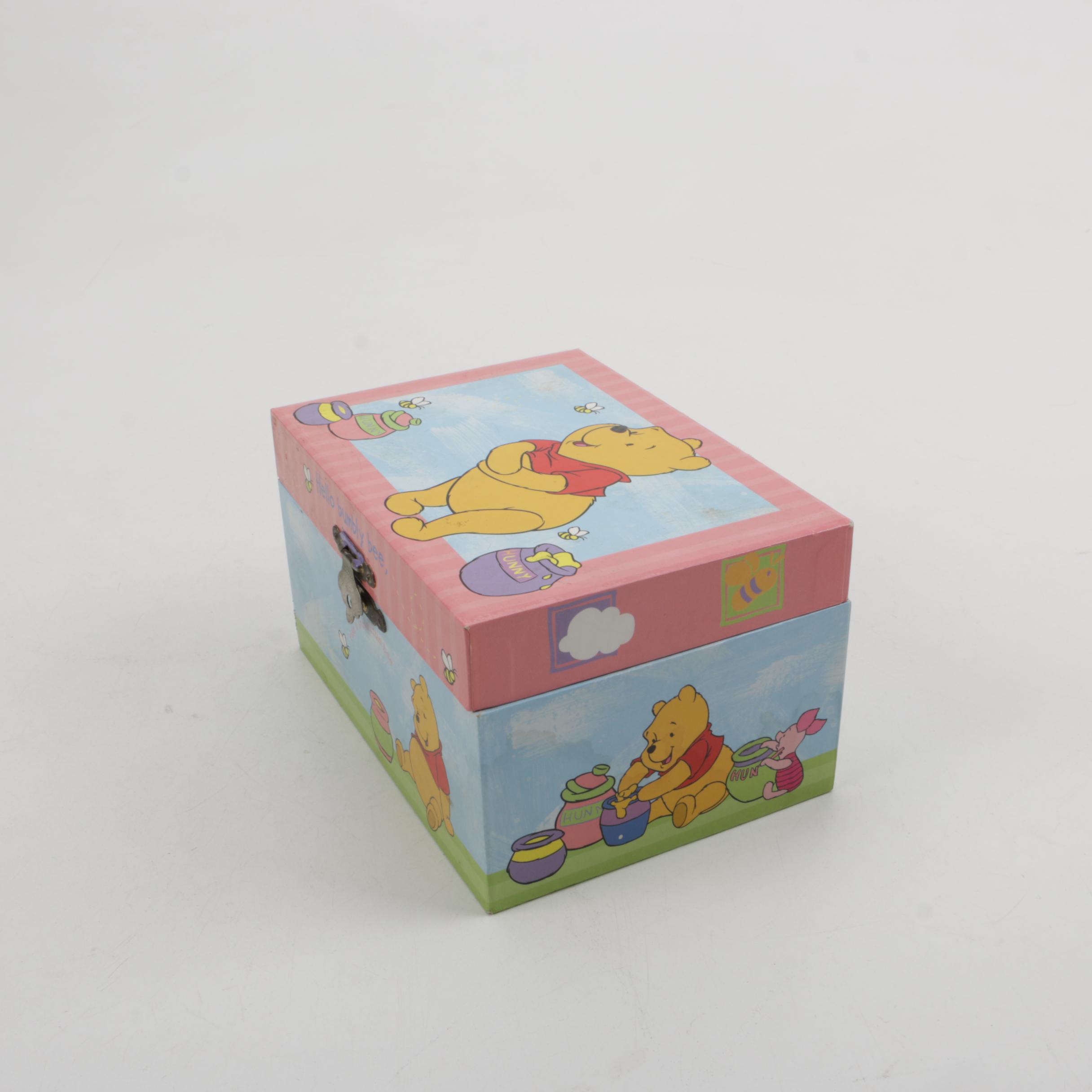 Winnie the Pooh Music and Jewelry Box with Miniature Pooh Ornaments