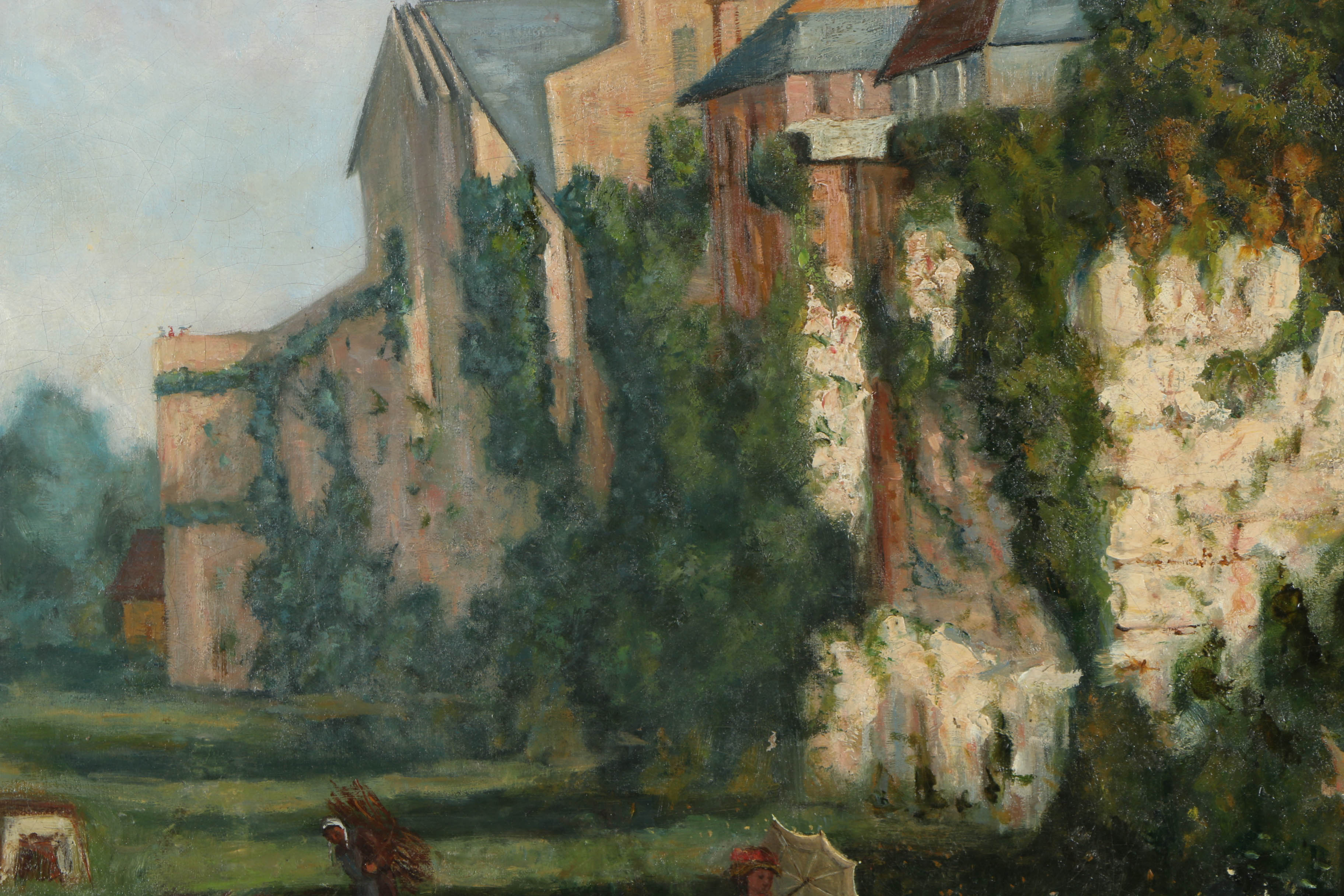 Oil Painting on Canvas of a Victorian Genre Landscape