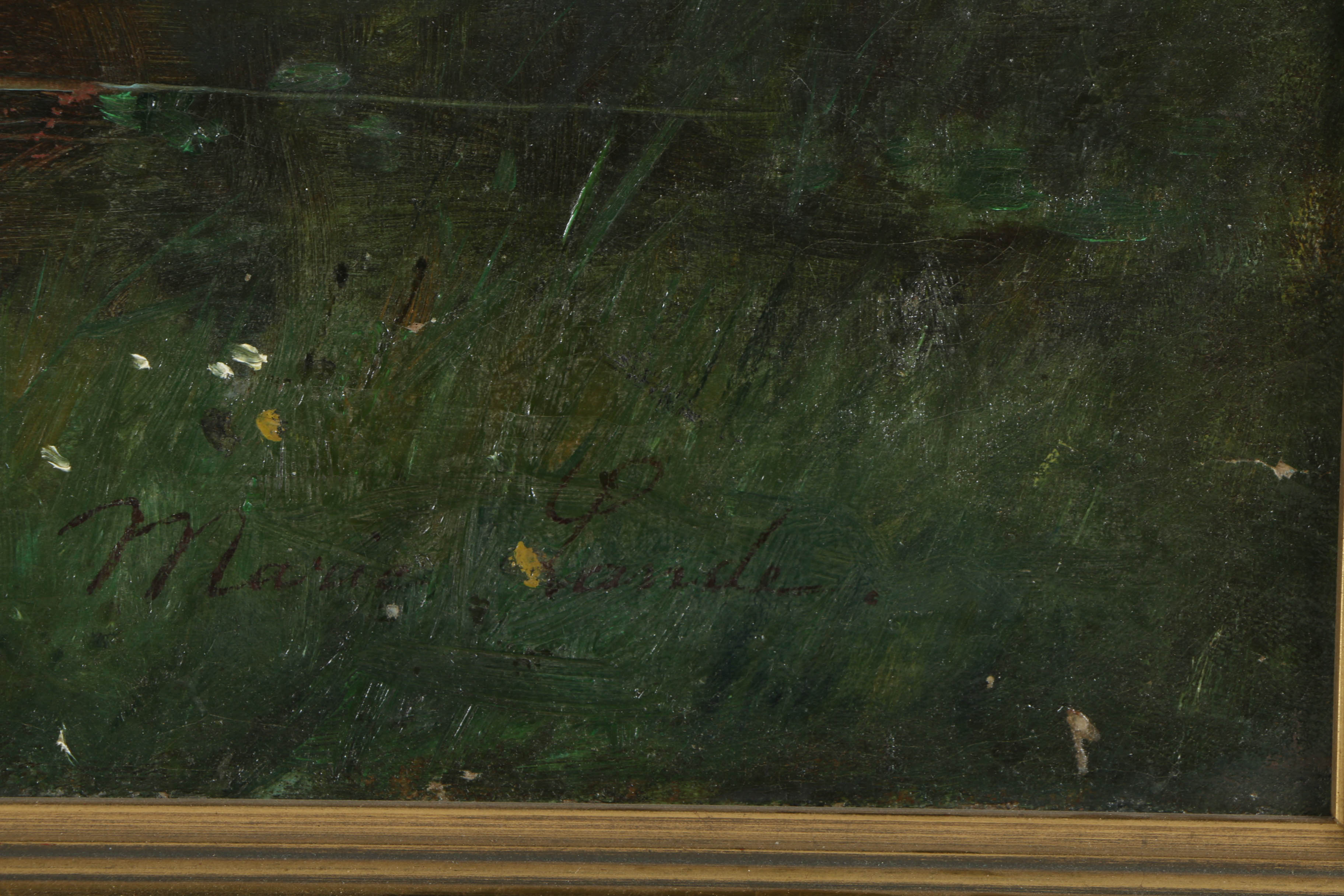 Oil Painting on Canvas of a Victorian Genre Landscape