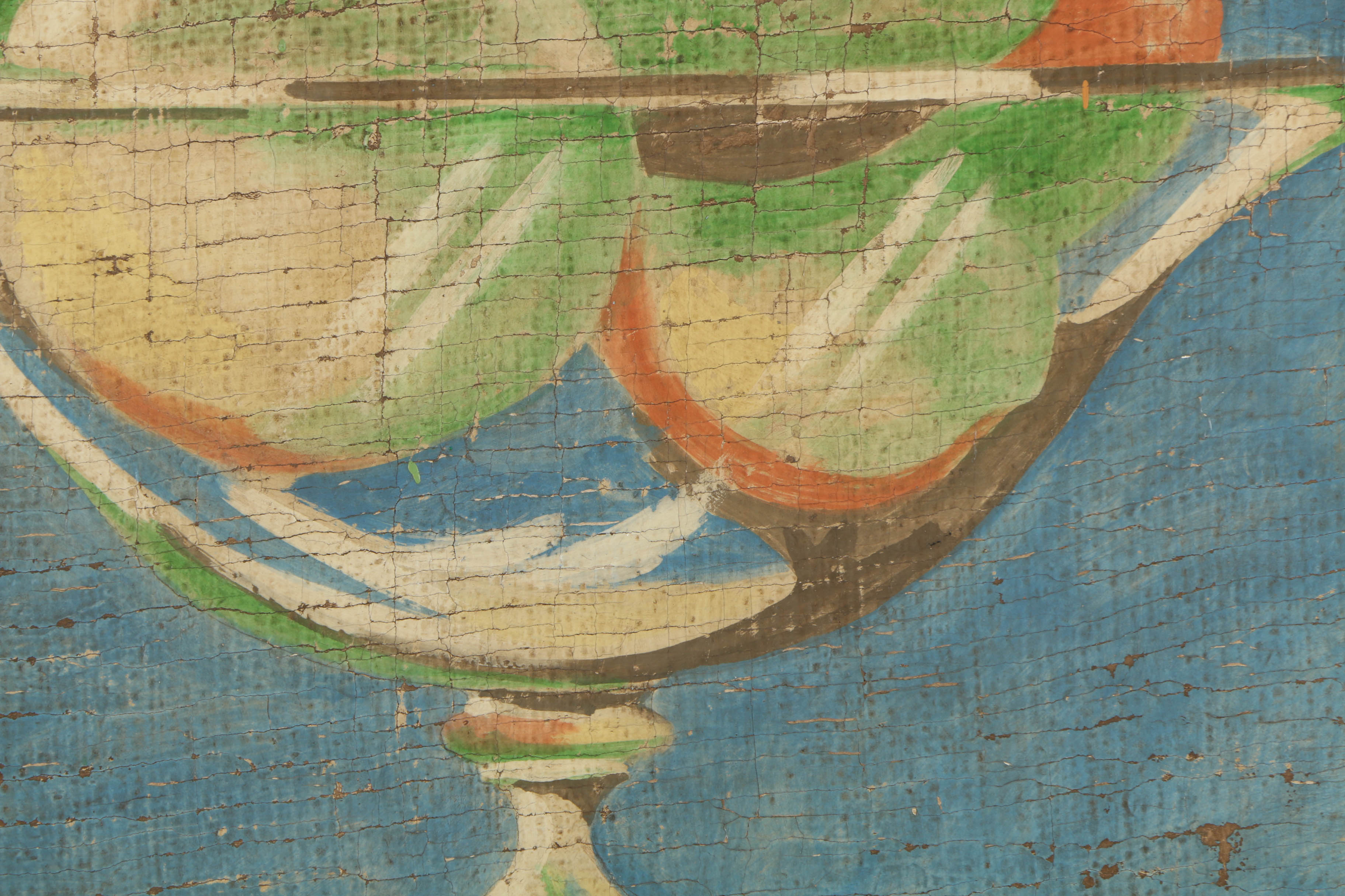 Jacques Lamy Fresco Painting on Burlap Fruit Still Life