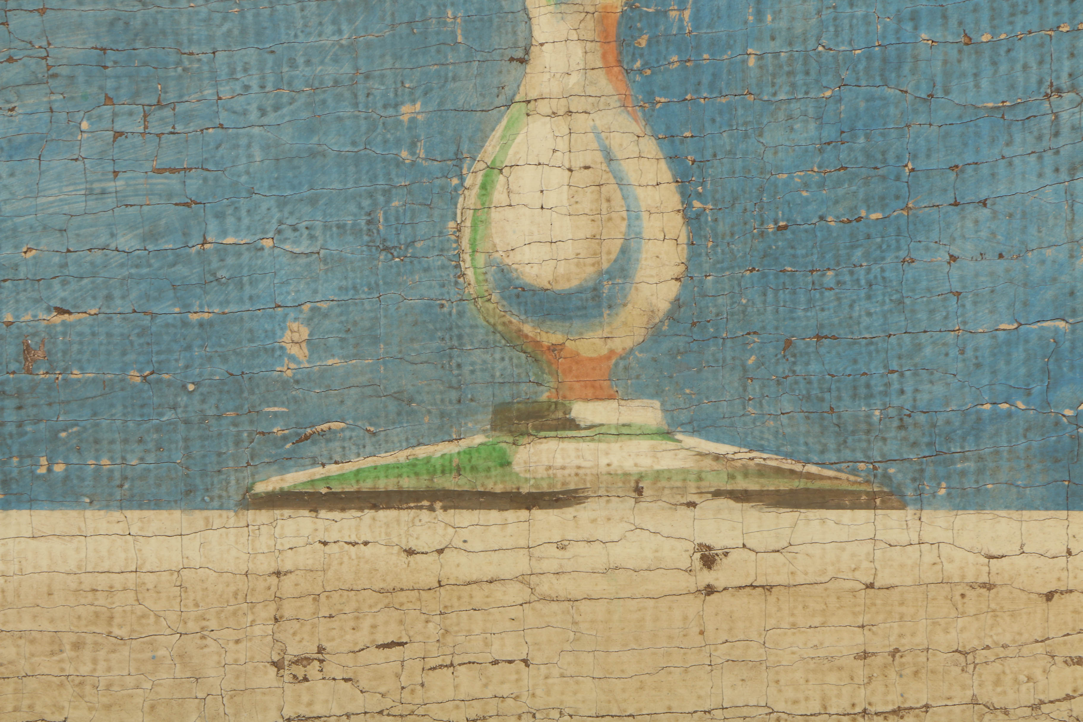 Jacques Lamy Fresco Painting on Burlap Fruit Still Life