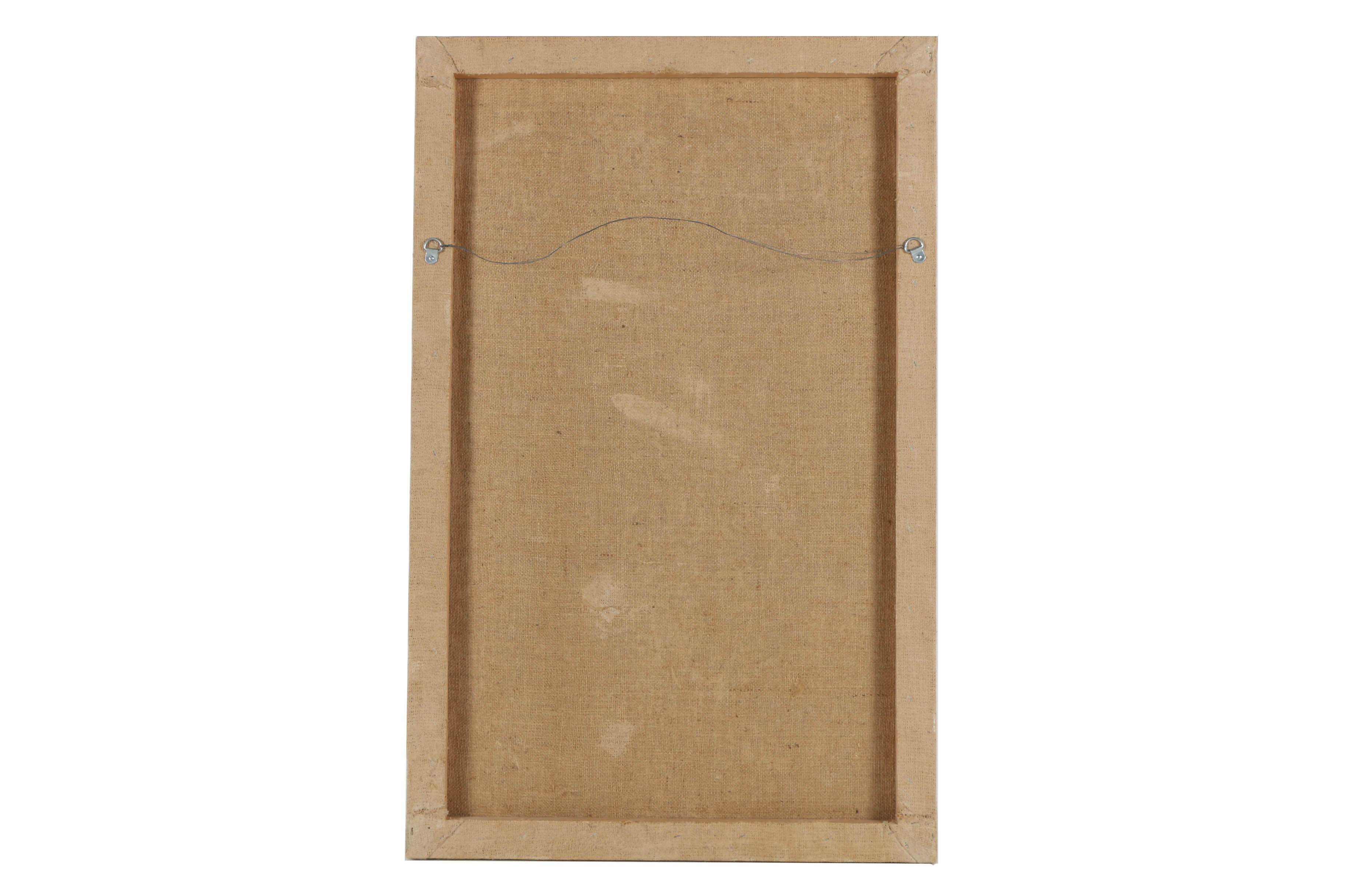 Jacques Lamy Fresco Painting on Burlap of Floral Still Life