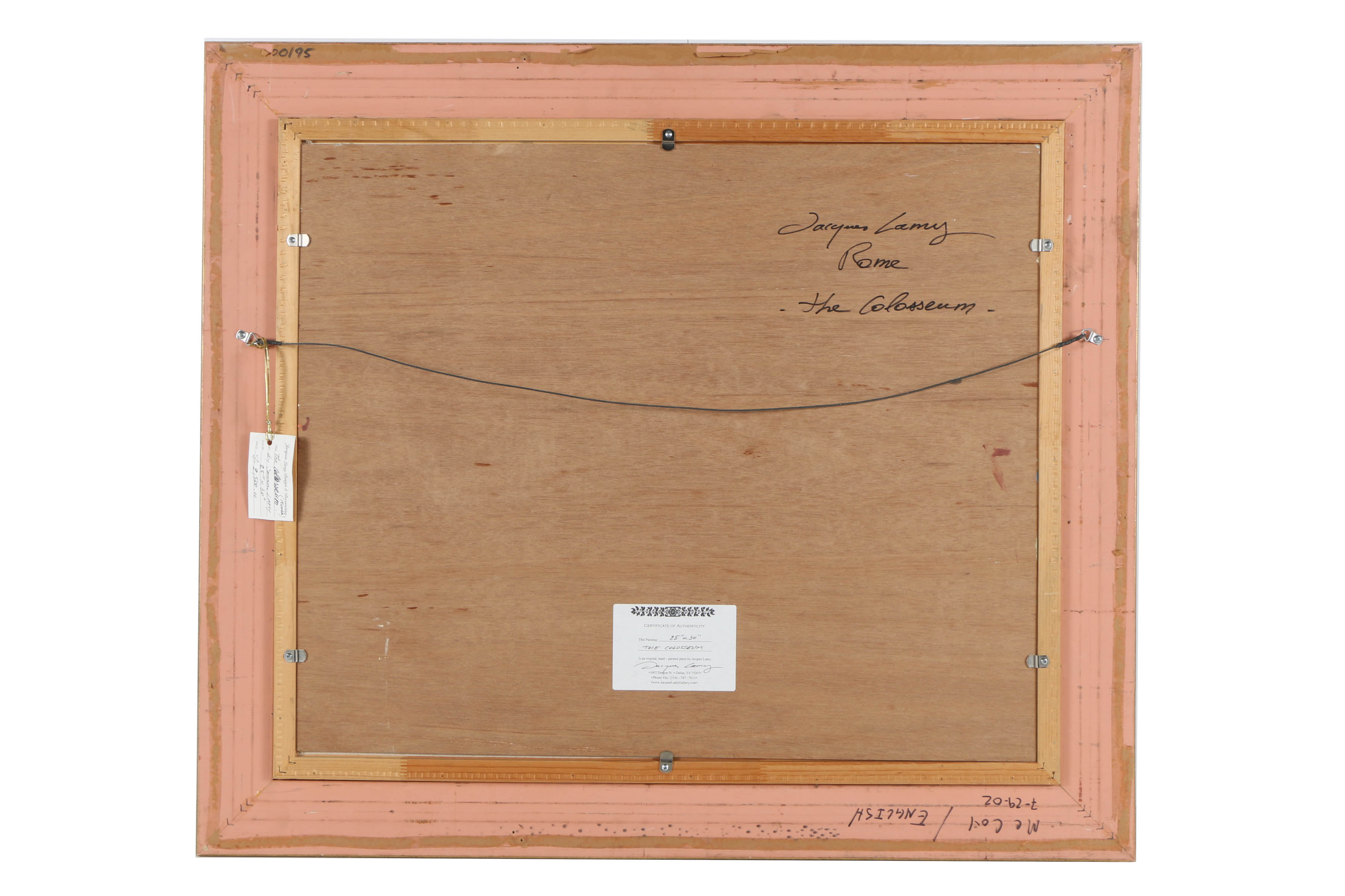 Jacques Lamy Plaster Painting on Board "Rome - The Colosseum"