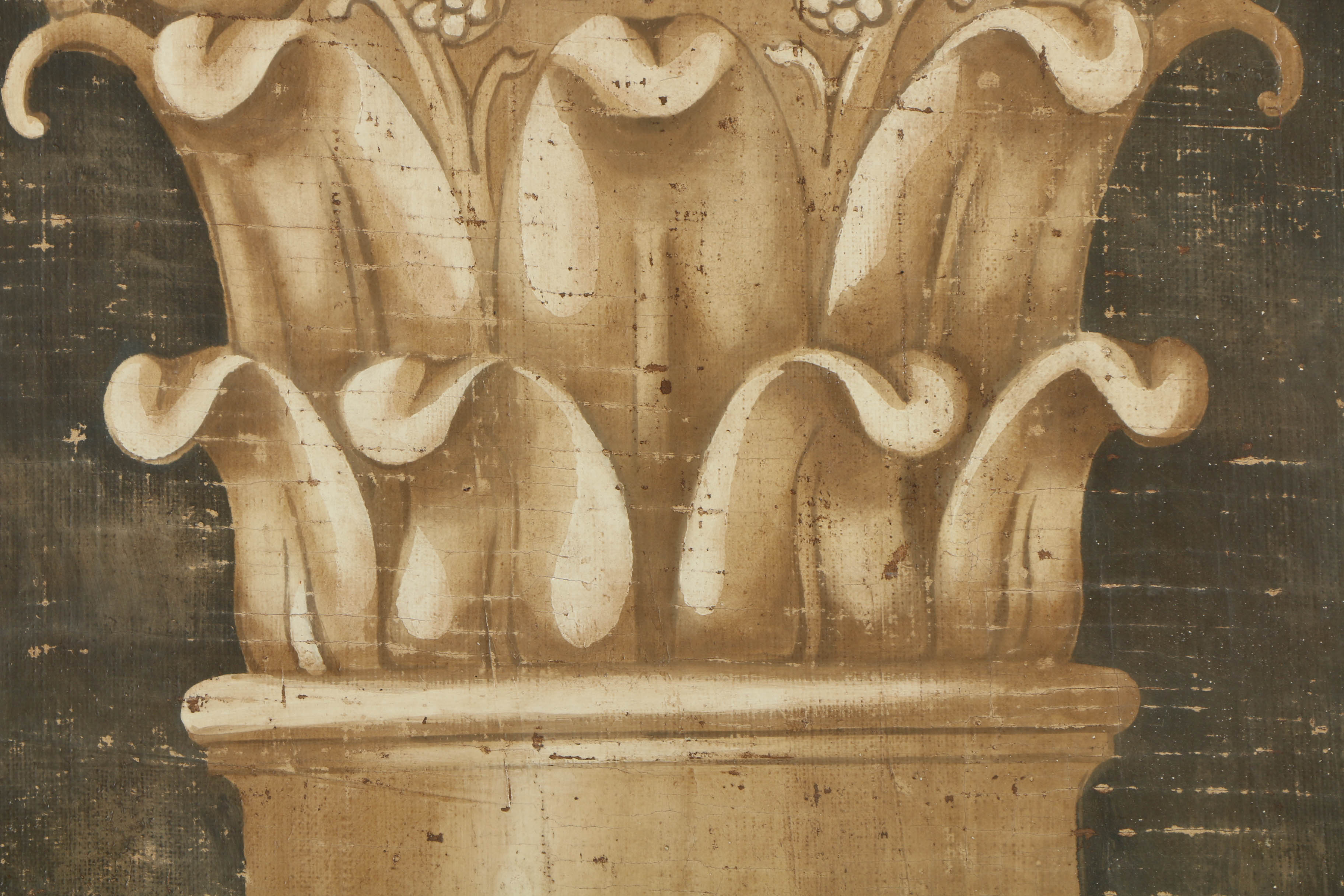 Jacques Lamy Fresco Painting on Burlap of Composite Column