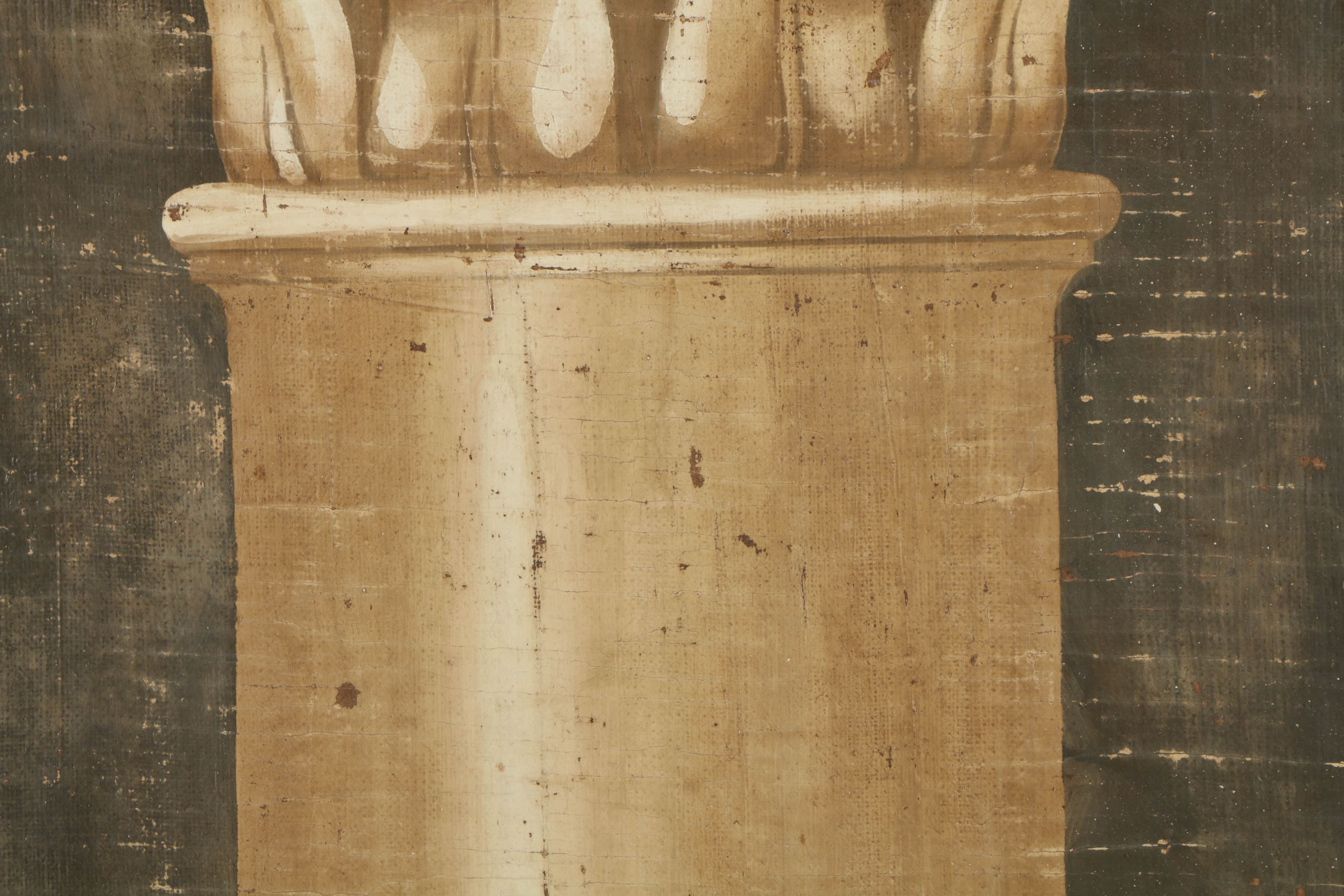 Jacques Lamy Fresco Painting on Burlap of Composite Column