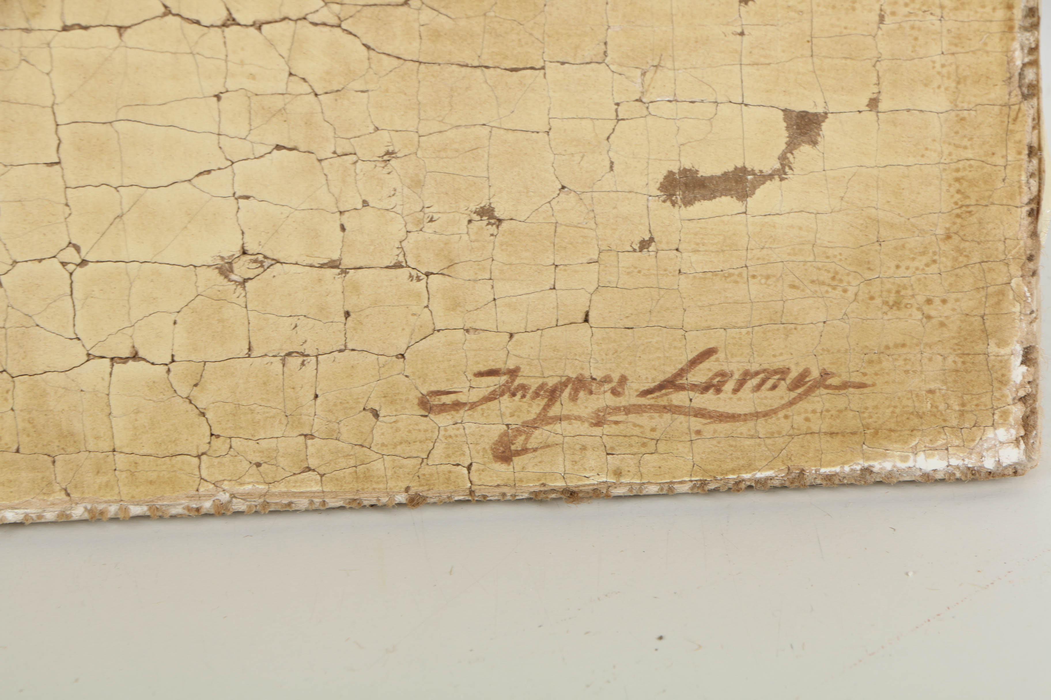 Jacques Lemy Fresco Painting on Burlap of Corinthian Column