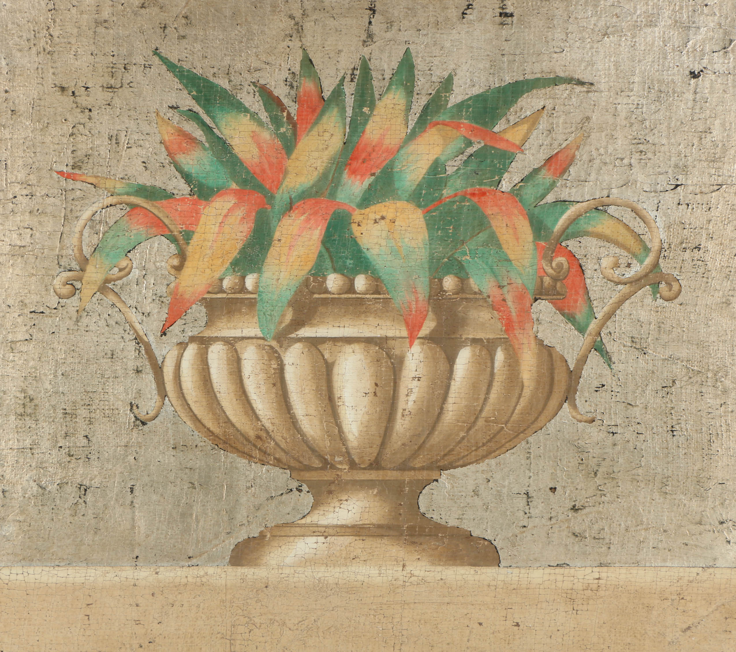 Jacques Lamy Fresco Painting on Burlap Still Life