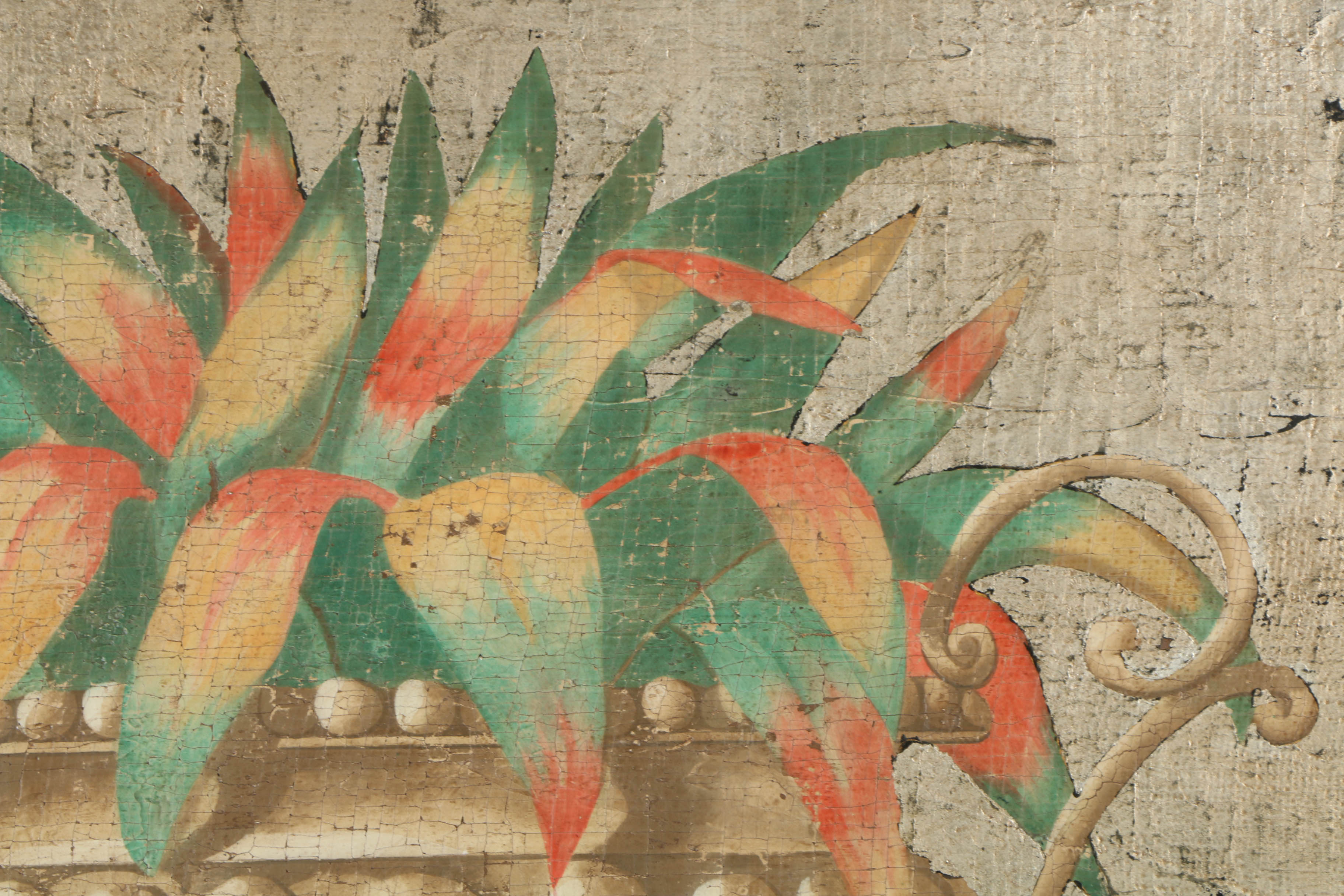 Jacques Lamy Fresco Painting on Burlap Still Life