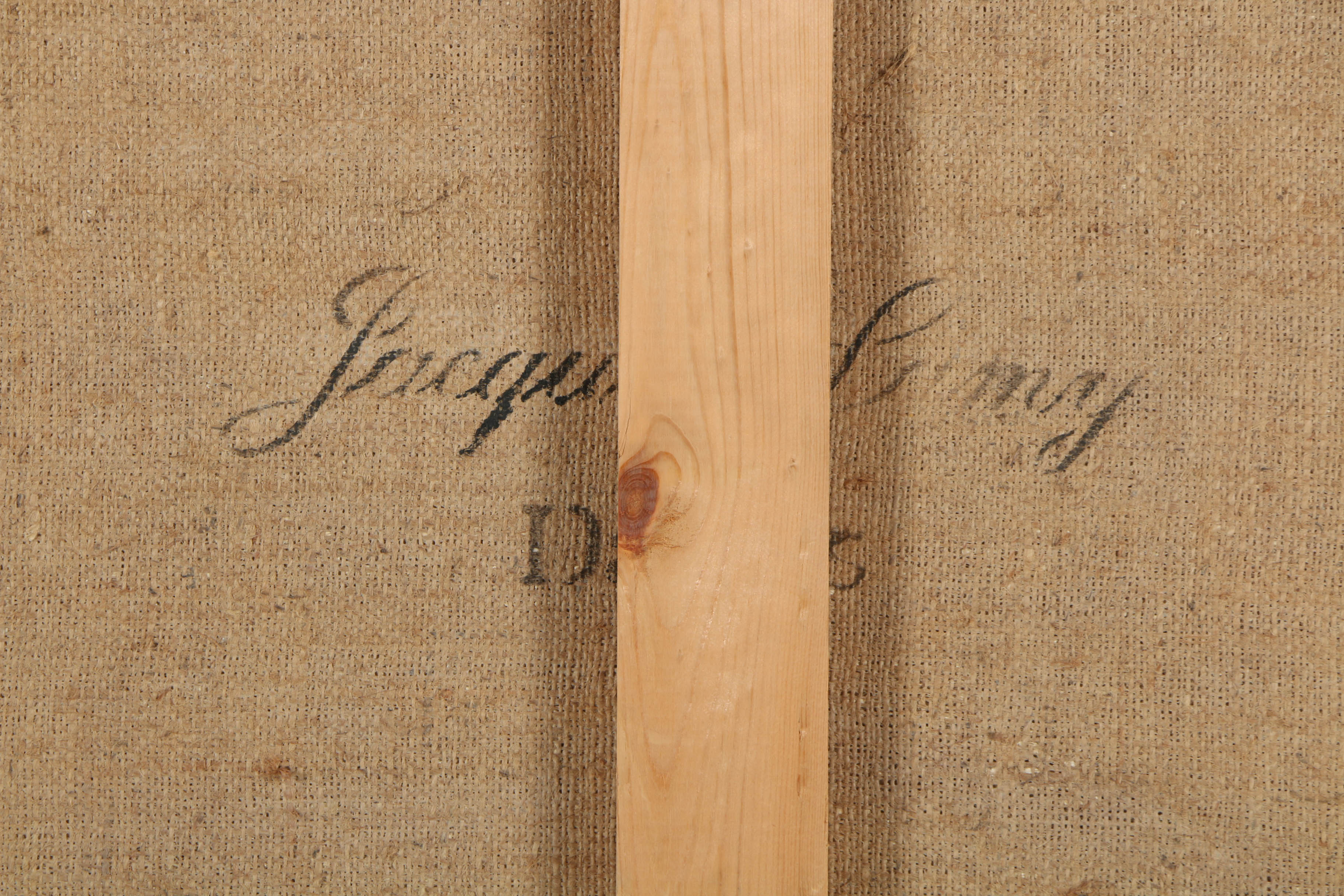 Jacques Lamy Fresco Painting on Burlap Still Life