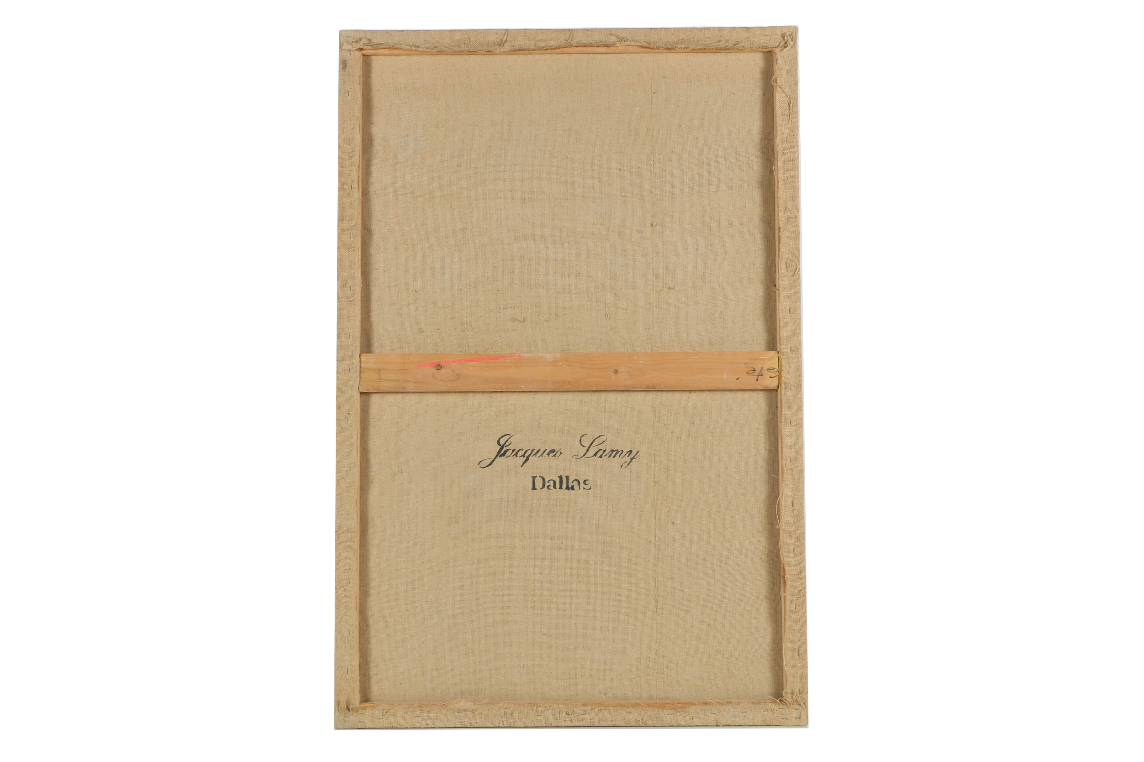 Jacques Lamy Fresco Painting on Burlap of a Corinthian Column