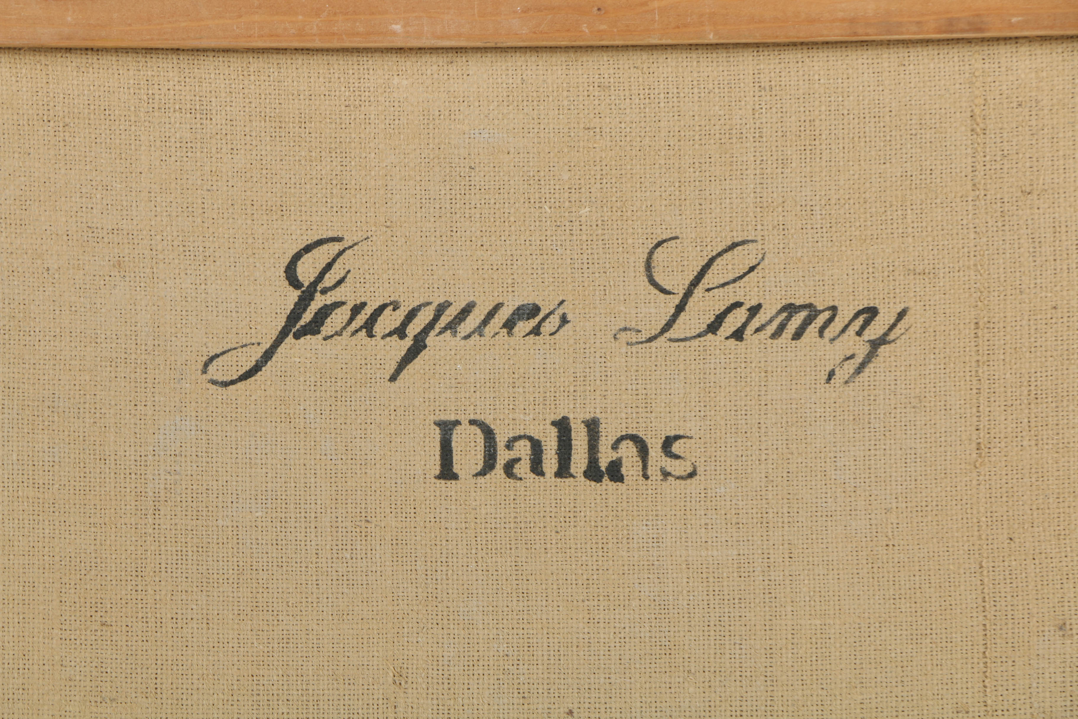 Jacques Lamy Fresco Painting on Burlap of a Corinthian Column