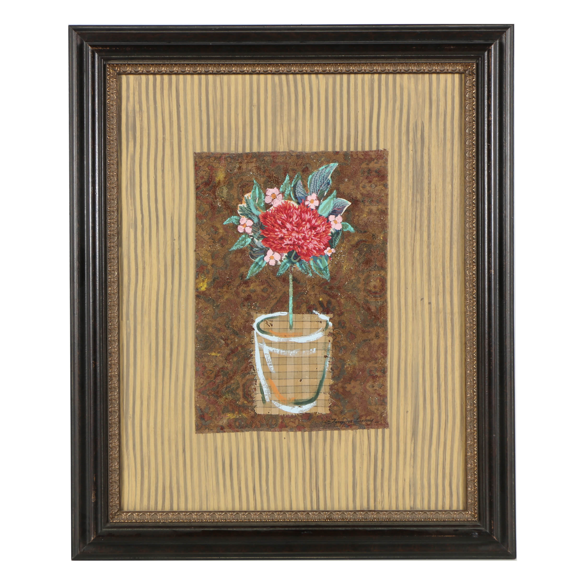 Jacques Lamy Mixed Media Composition on Board of a Still-Life