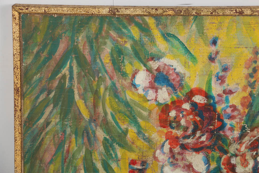 Jacques Lamy Fresco Painting on Burlap Still Life