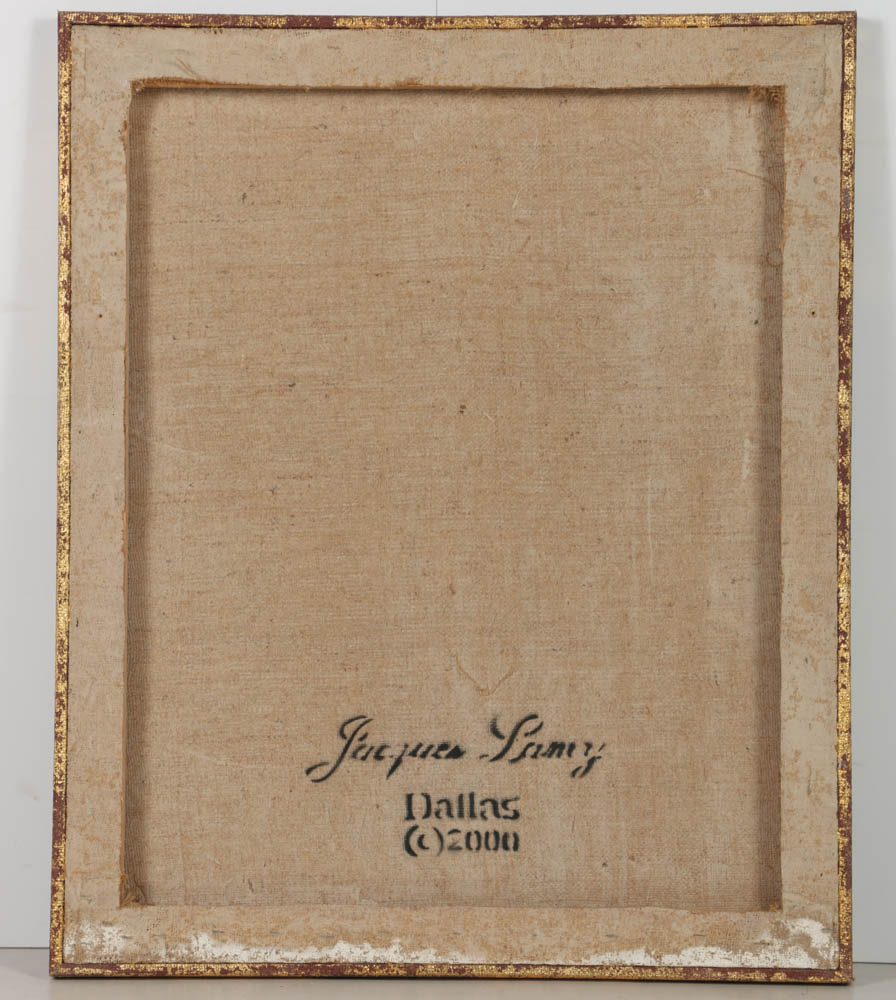 Jacques Lamy Fresco Painting on Burlap of a Still-Life