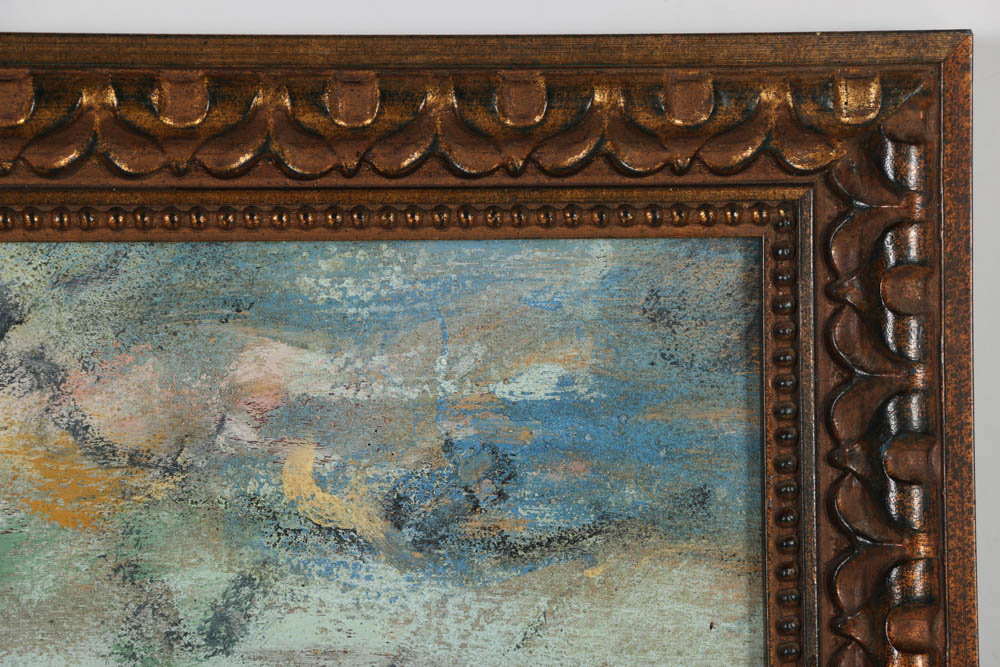 Jacques Lamy Plaster Painting on Board "The Grand Canal and..."