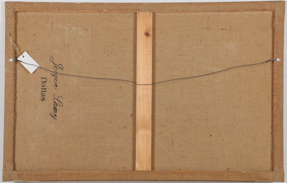 Jacques Lamy Fresco Painting on Burlap "Black Stallion"