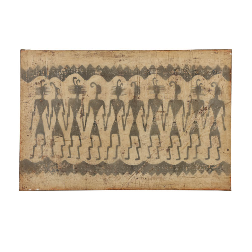 Jacques Lamy Fresco Painting on Burlap "Stone"