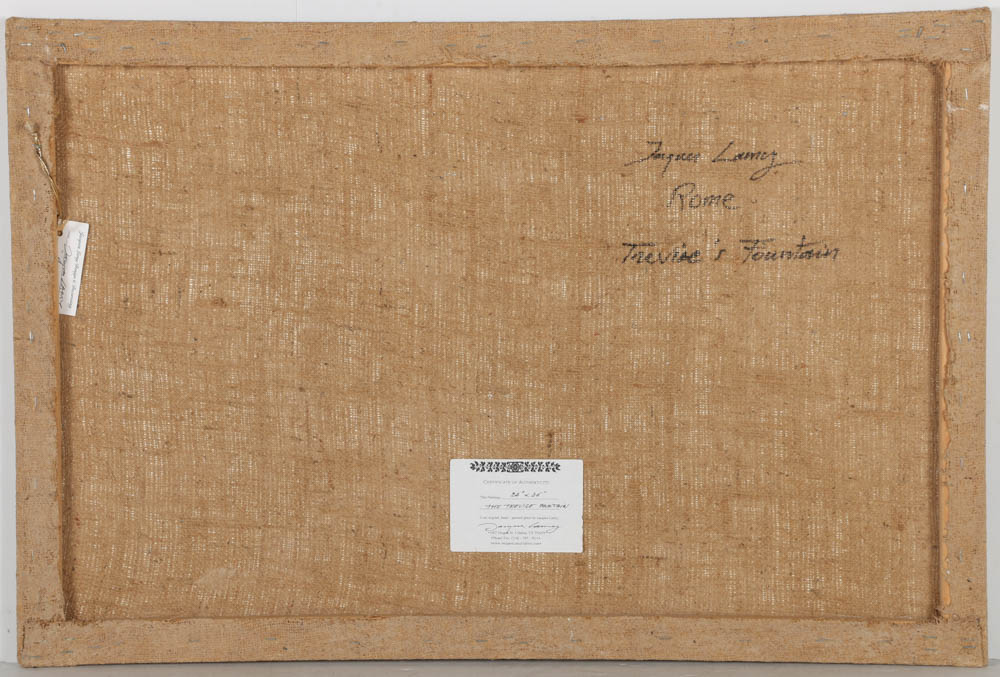 Jacques Lamy Fresco Painting on Burlap "The Trevise Fountain"