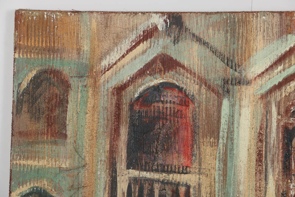 Jacques Lamy Fresco Painting on Burlap "Venice Façade"