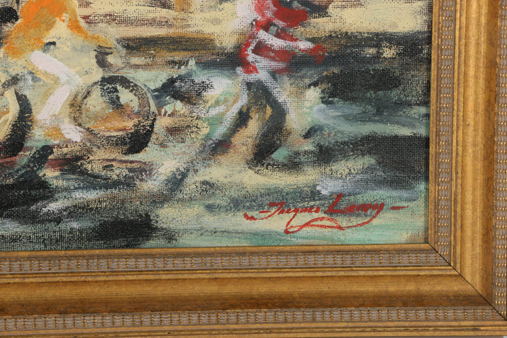 Jacques Lamy Plaster Painting on Board "San Marco Church"