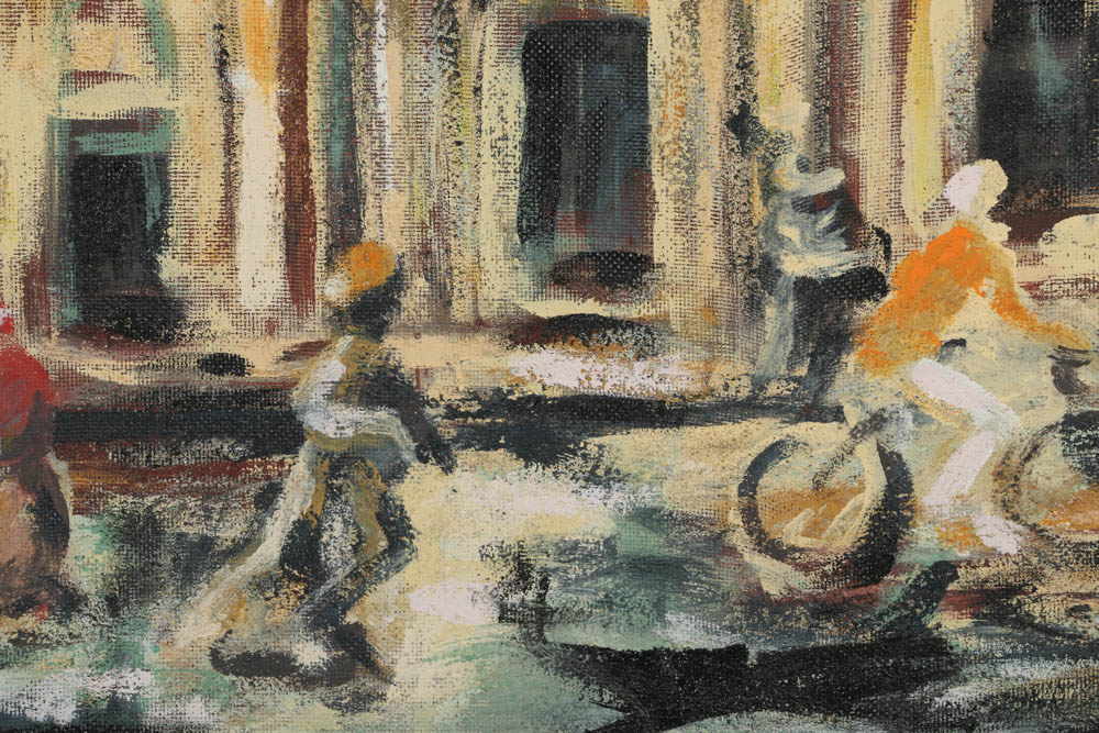 Jacques Lamy Plaster Painting on Board "San Marco Church"