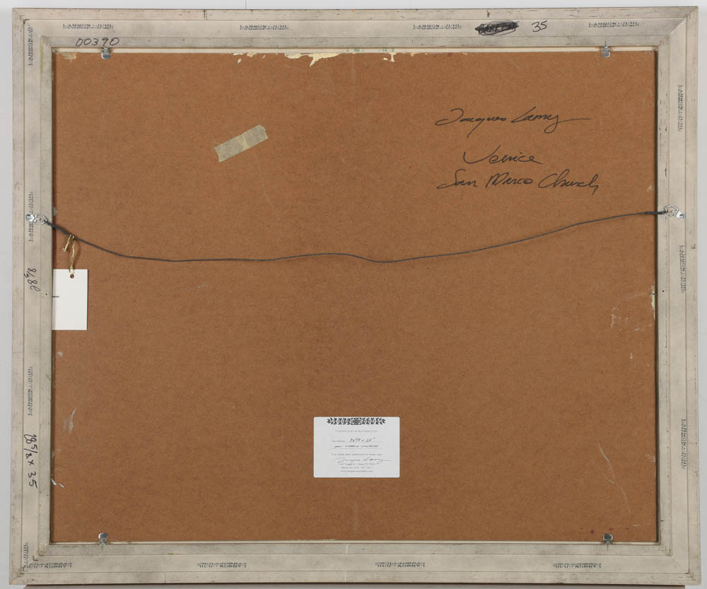 Jacques Lamy Plaster Painting on Board "San Marco Church"