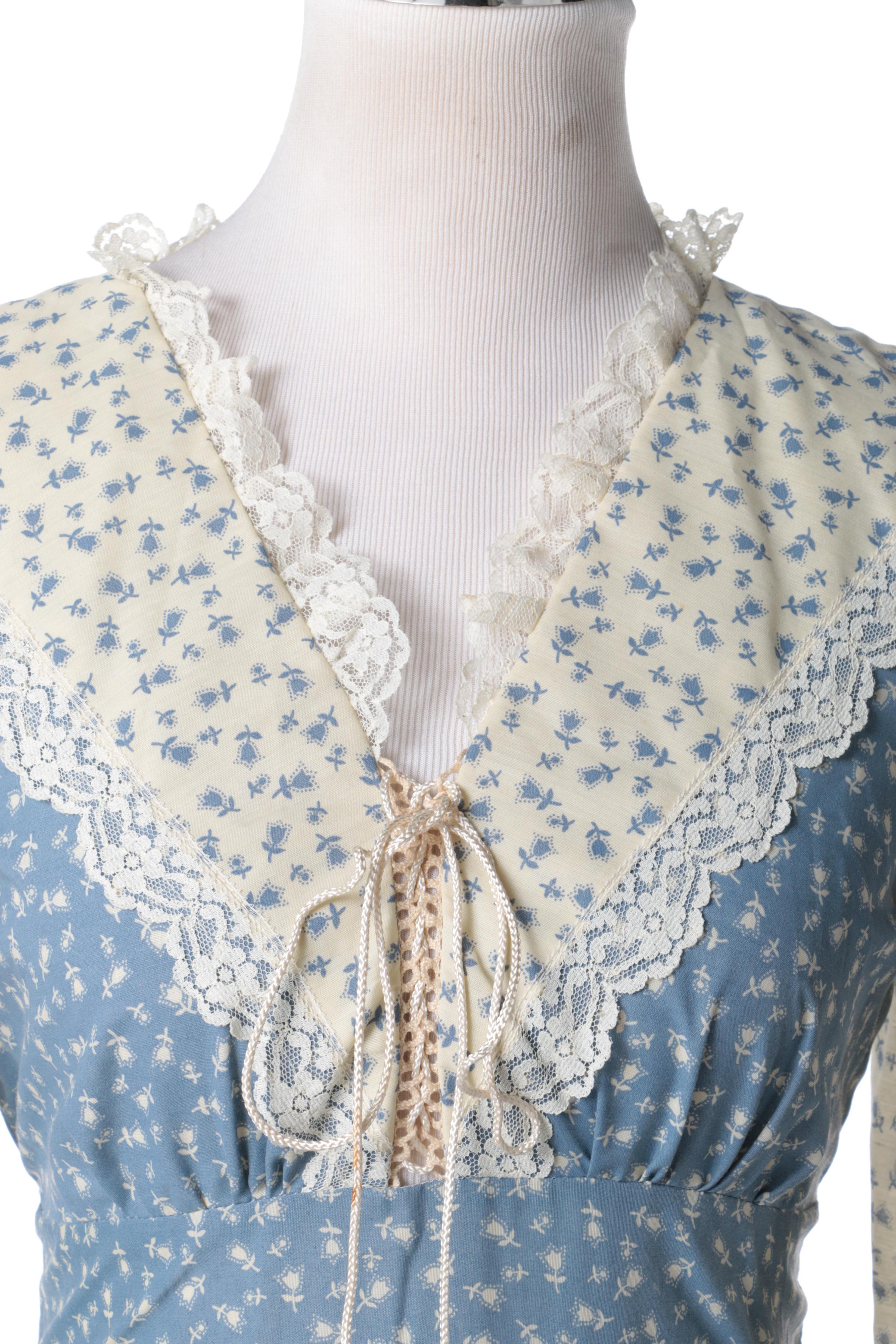 Circa 1970s Vintage Jessica McClintock Gunne Sax Dress