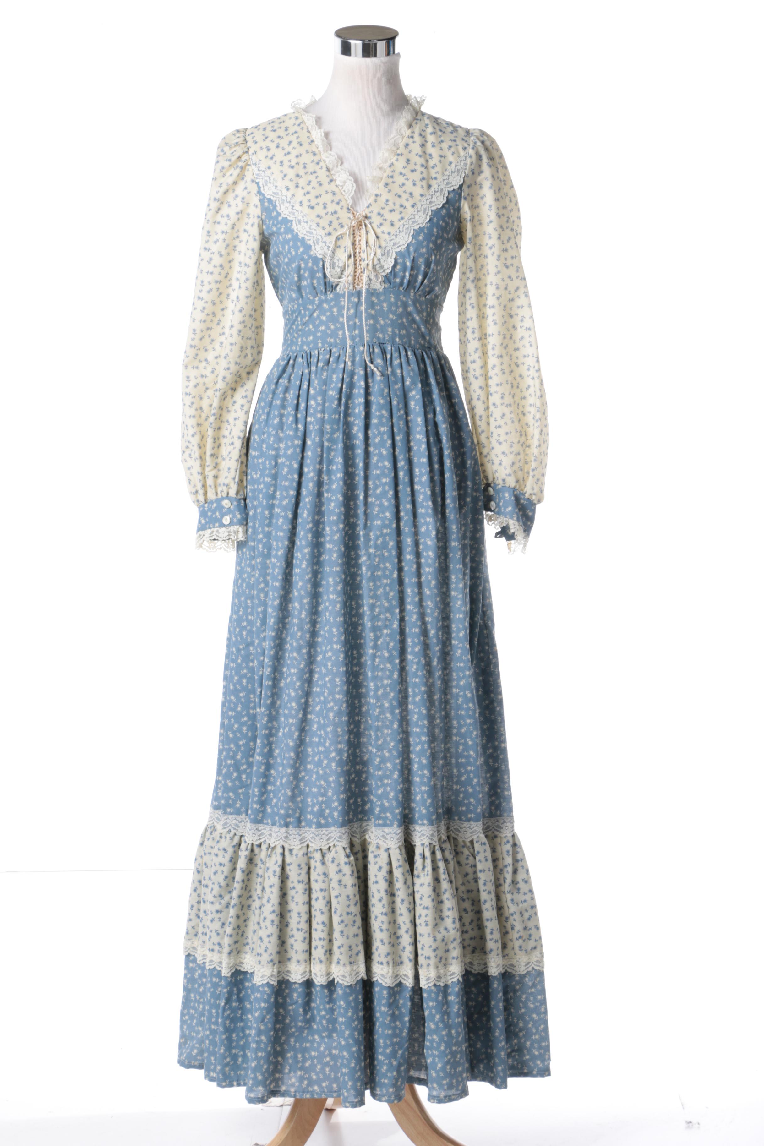 Circa 1970s Vintage Jessica McClintock Gunne Sax Dress