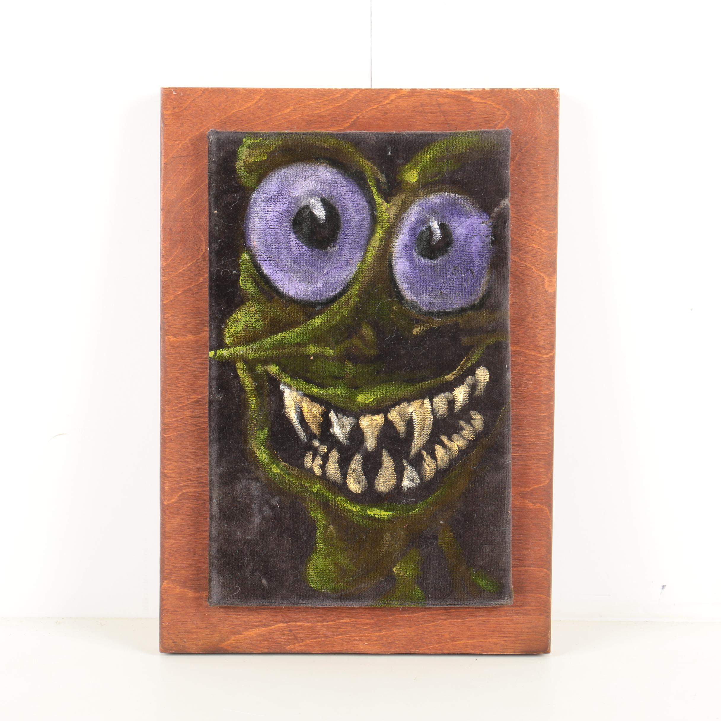 Chris Dillon Oil Painting on Velveteen "Velvet Goblin"