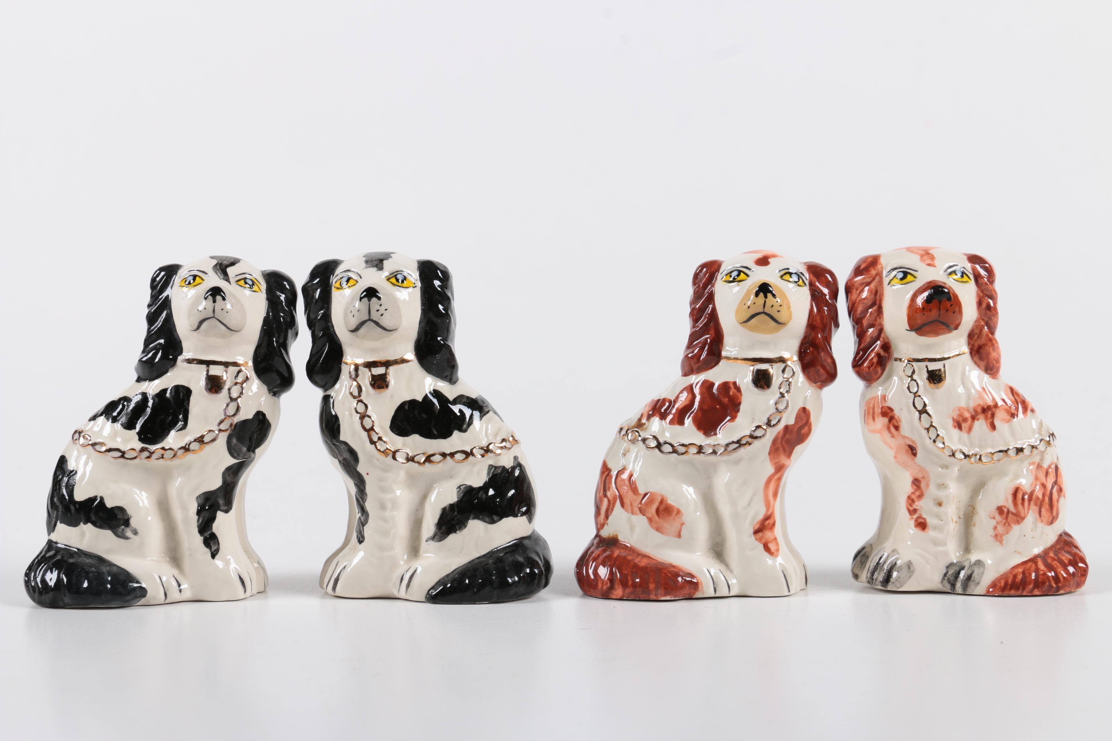 Lee-Anne Chellis Wessel Miniature Painted Staffordshire Style Dog Figurines