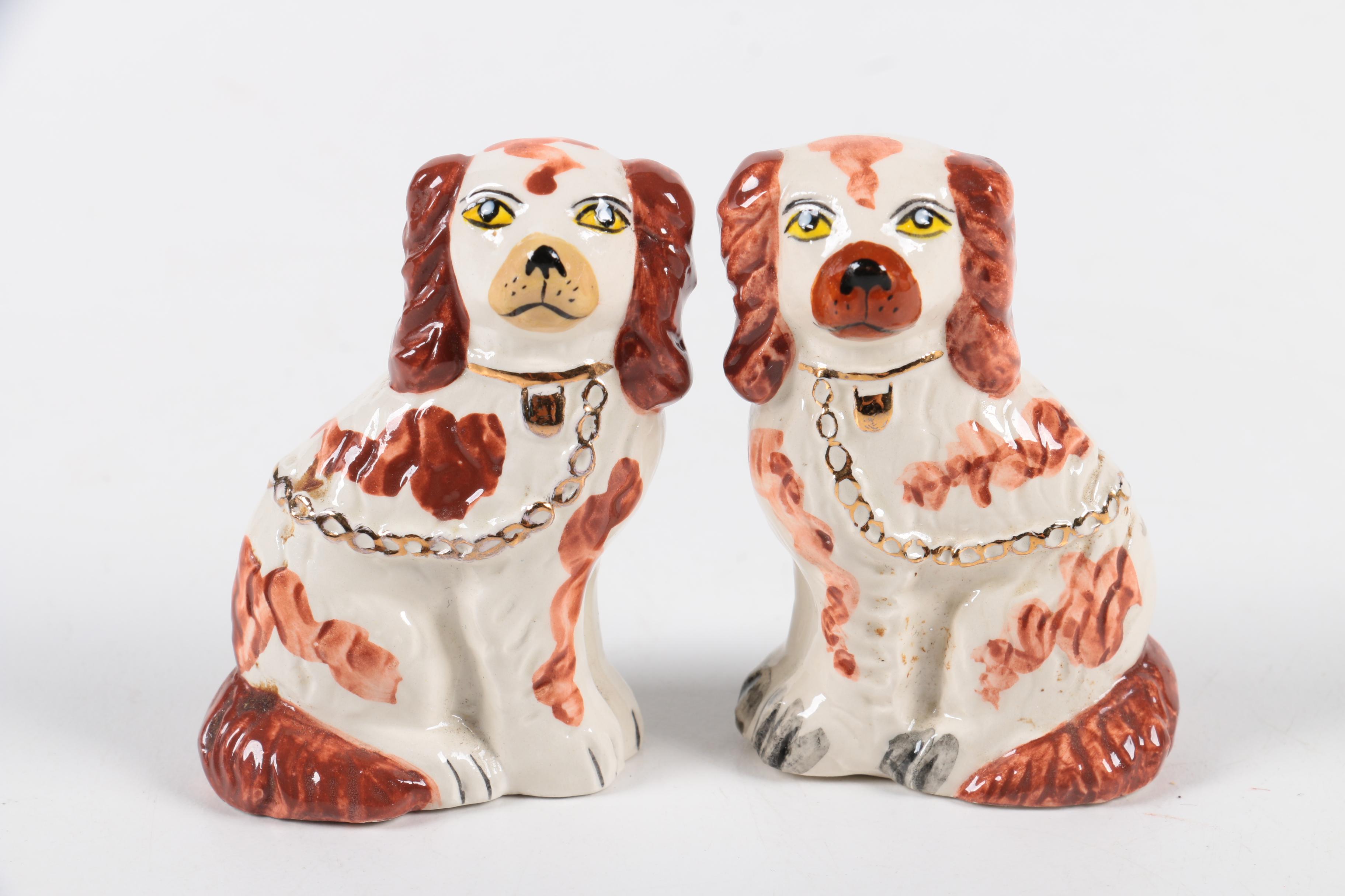 Lee-Anne Chellis Wessel Miniature Painted Staffordshire Style Dog Figurines