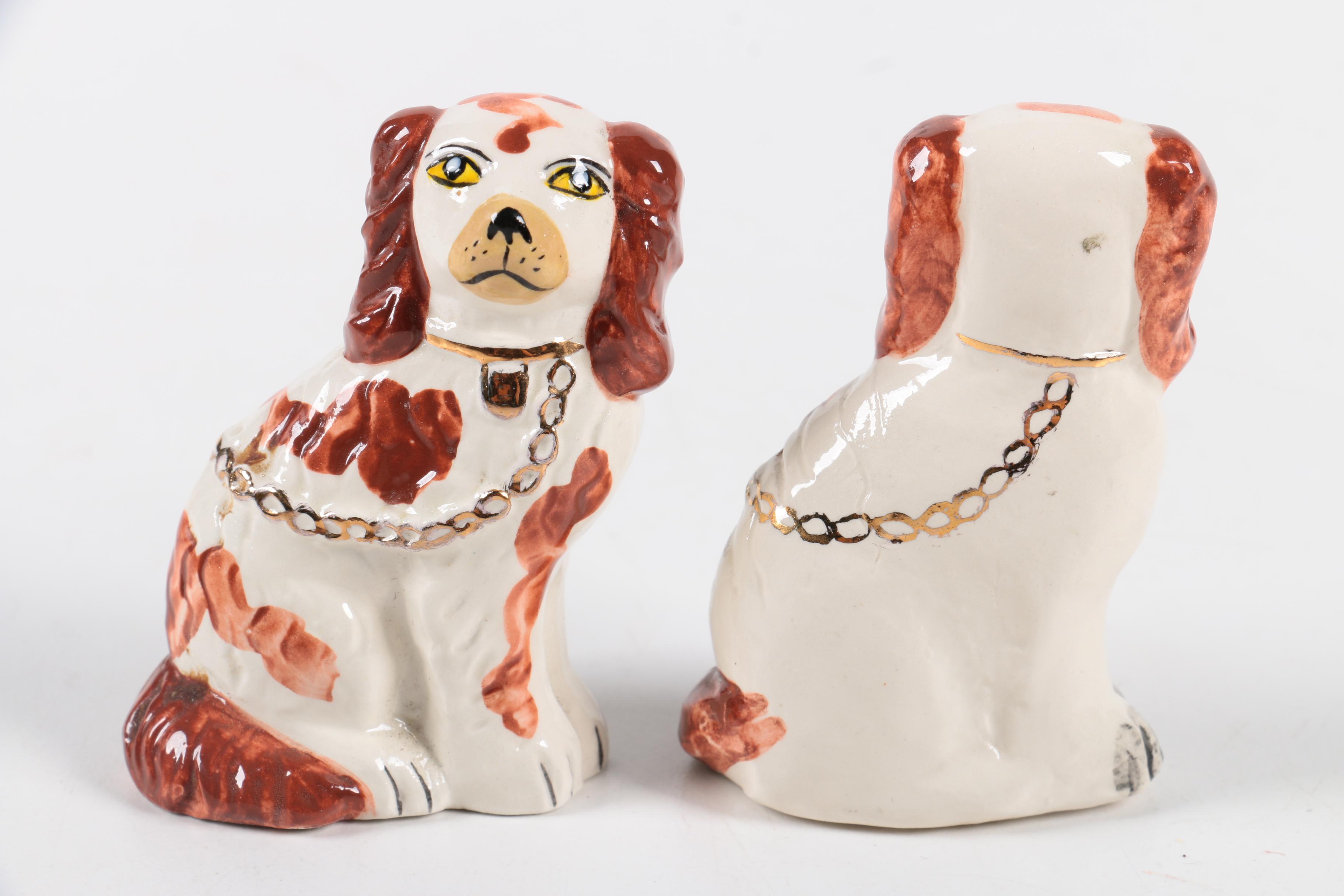 Lee-Anne Chellis Wessel Miniature Painted Staffordshire Style Dog Figurines