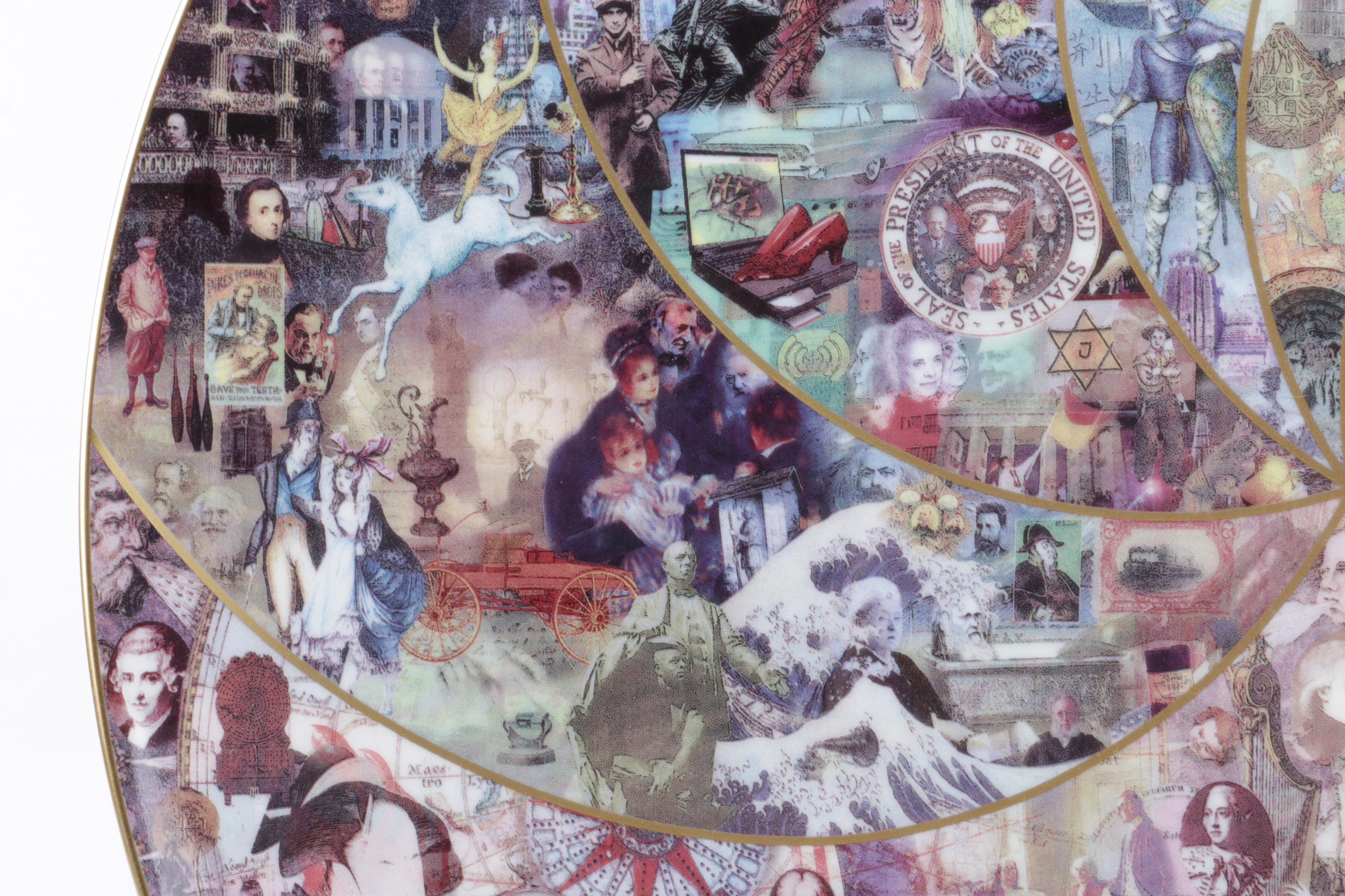 "The Millennium Time Tapestry" Plate by Fitz and Floyd and Book