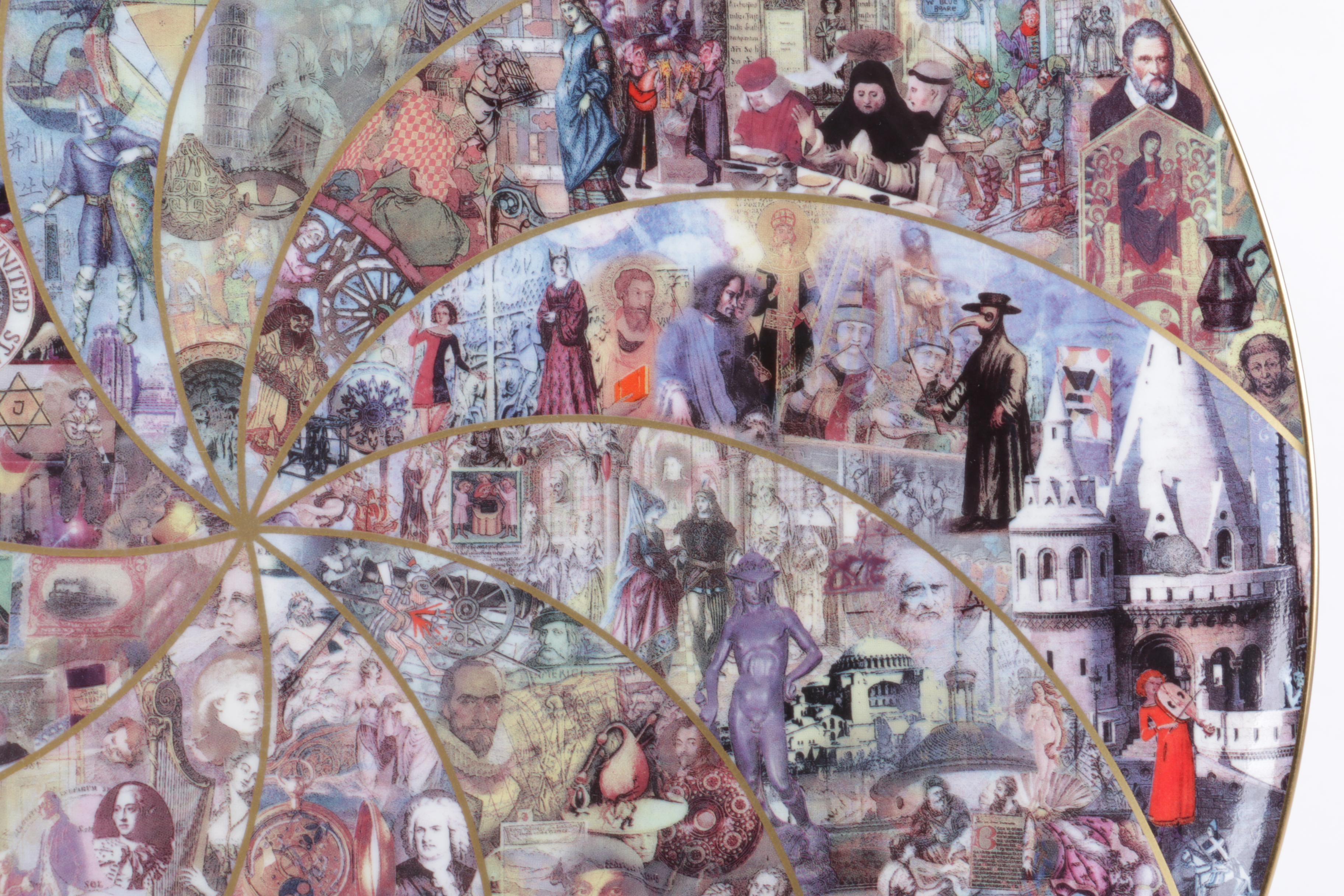 "The Millennium Time Tapestry" Plate by Fitz and Floyd and Book