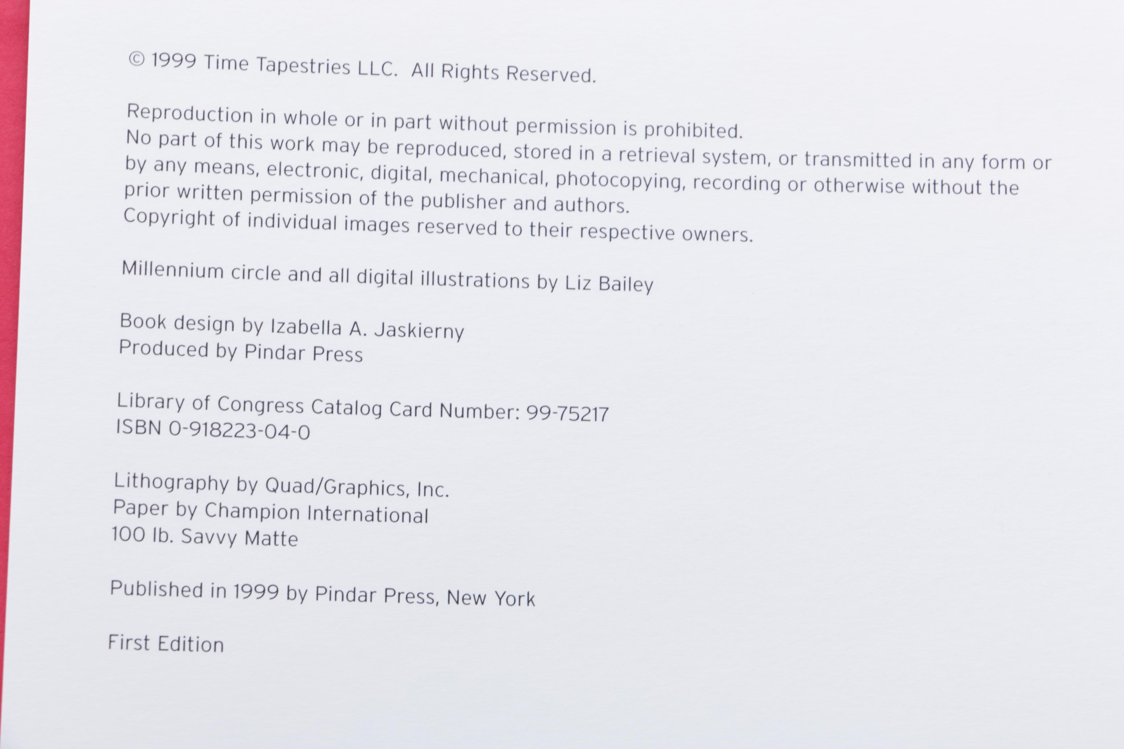 "The Millennium Time Tapestry" Plate by Fitz and Floyd and Book