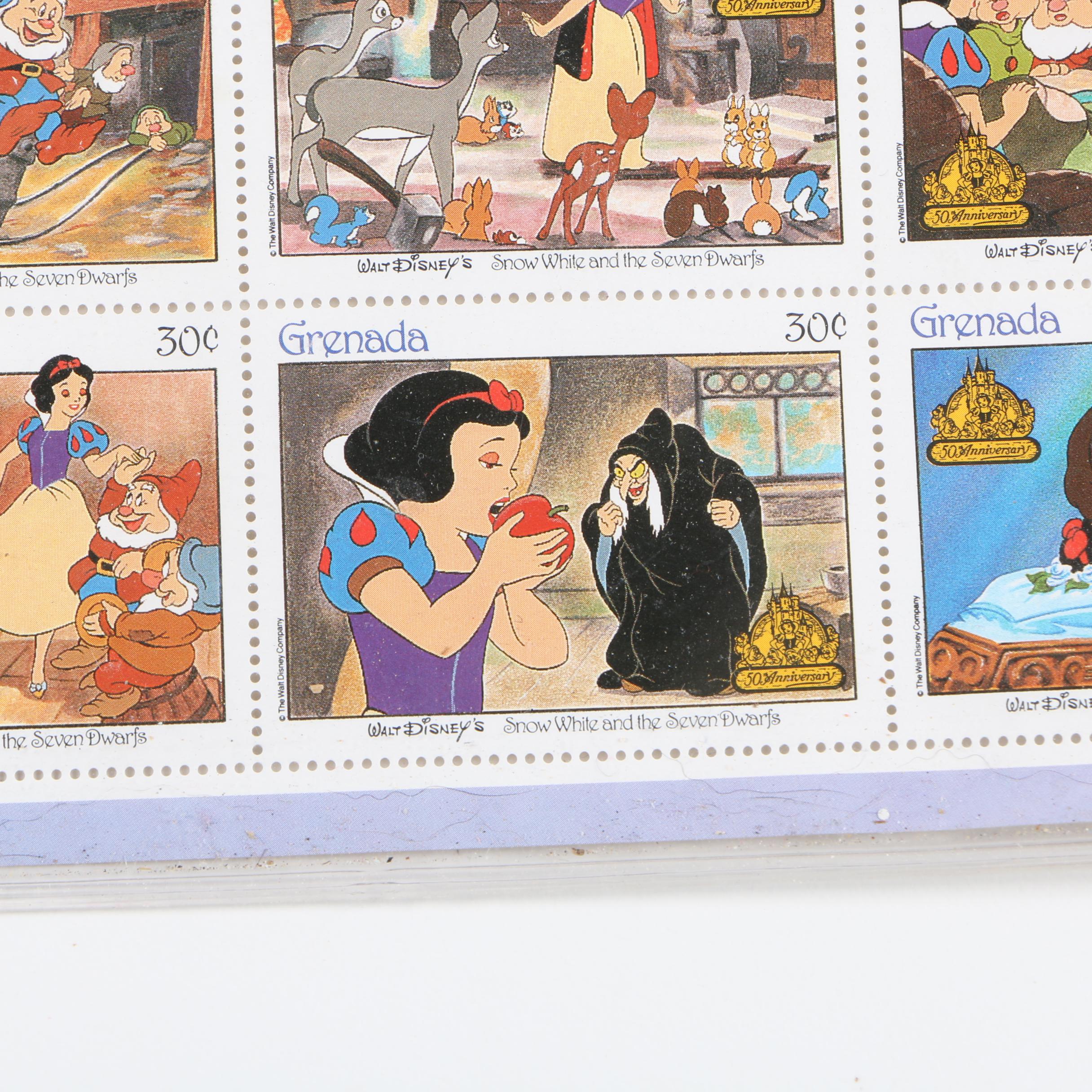Walt Disney Classic Fairytales Snow White Postage Stamps