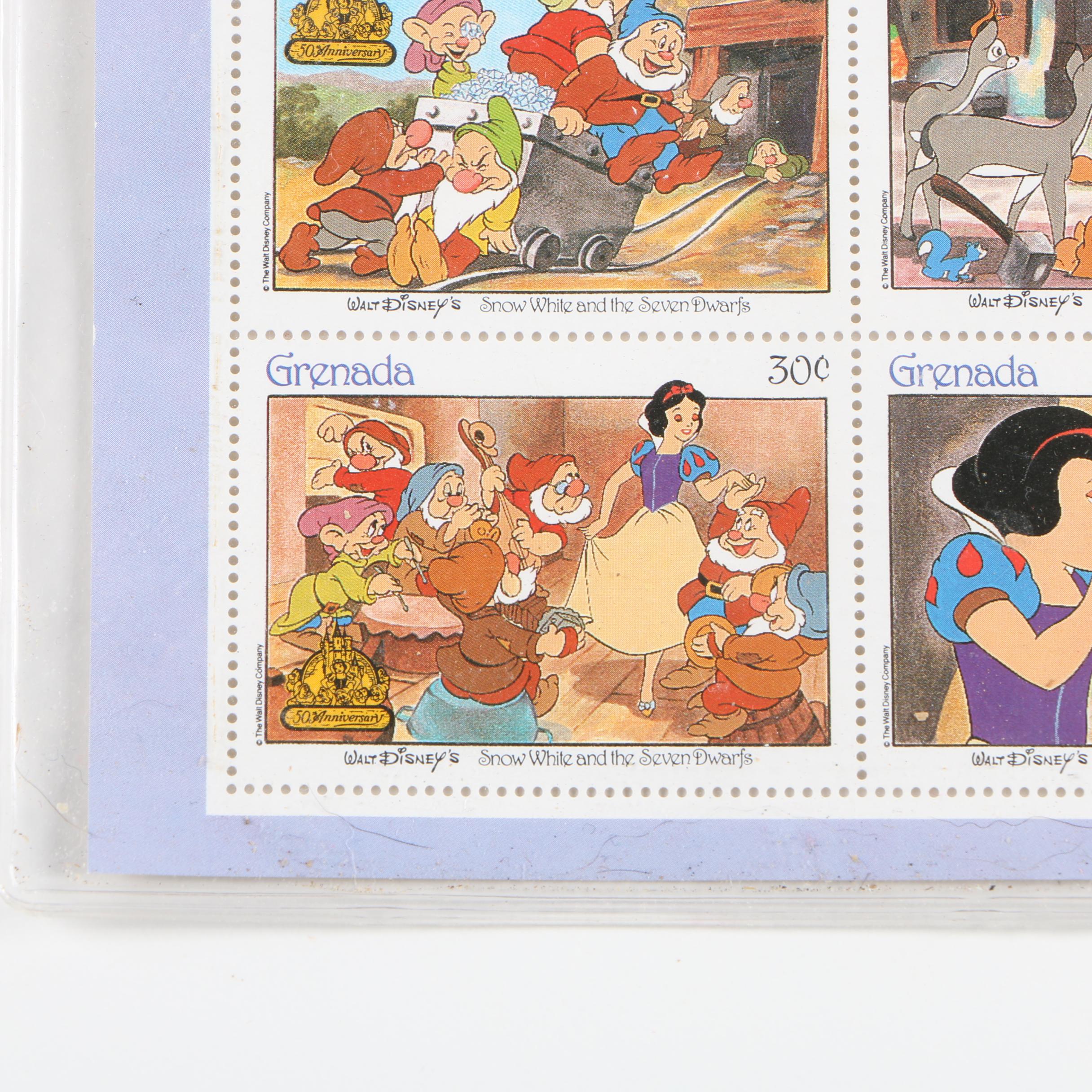 Walt Disney Classic Fairytales Snow White Postage Stamps