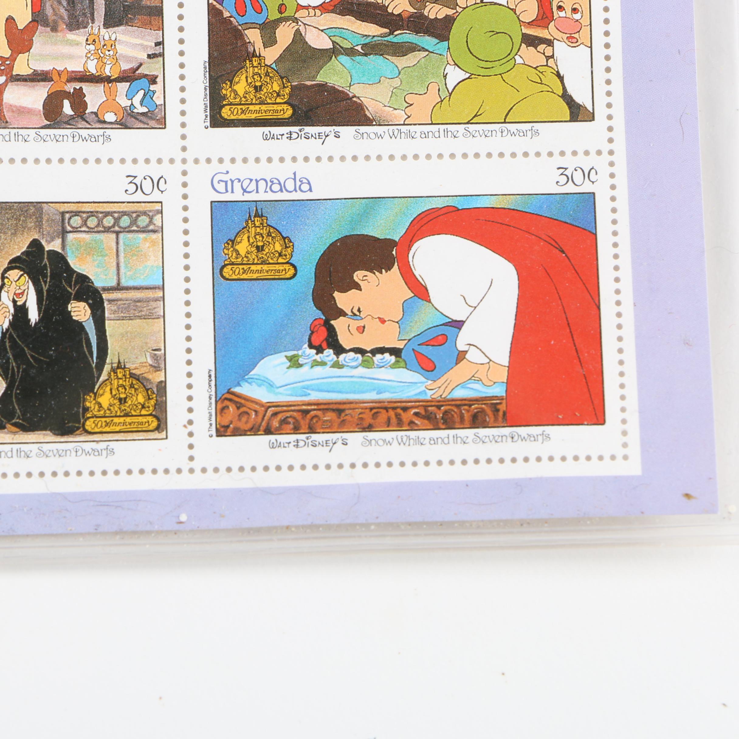 Walt Disney Classic Fairytales Snow White Postage Stamps