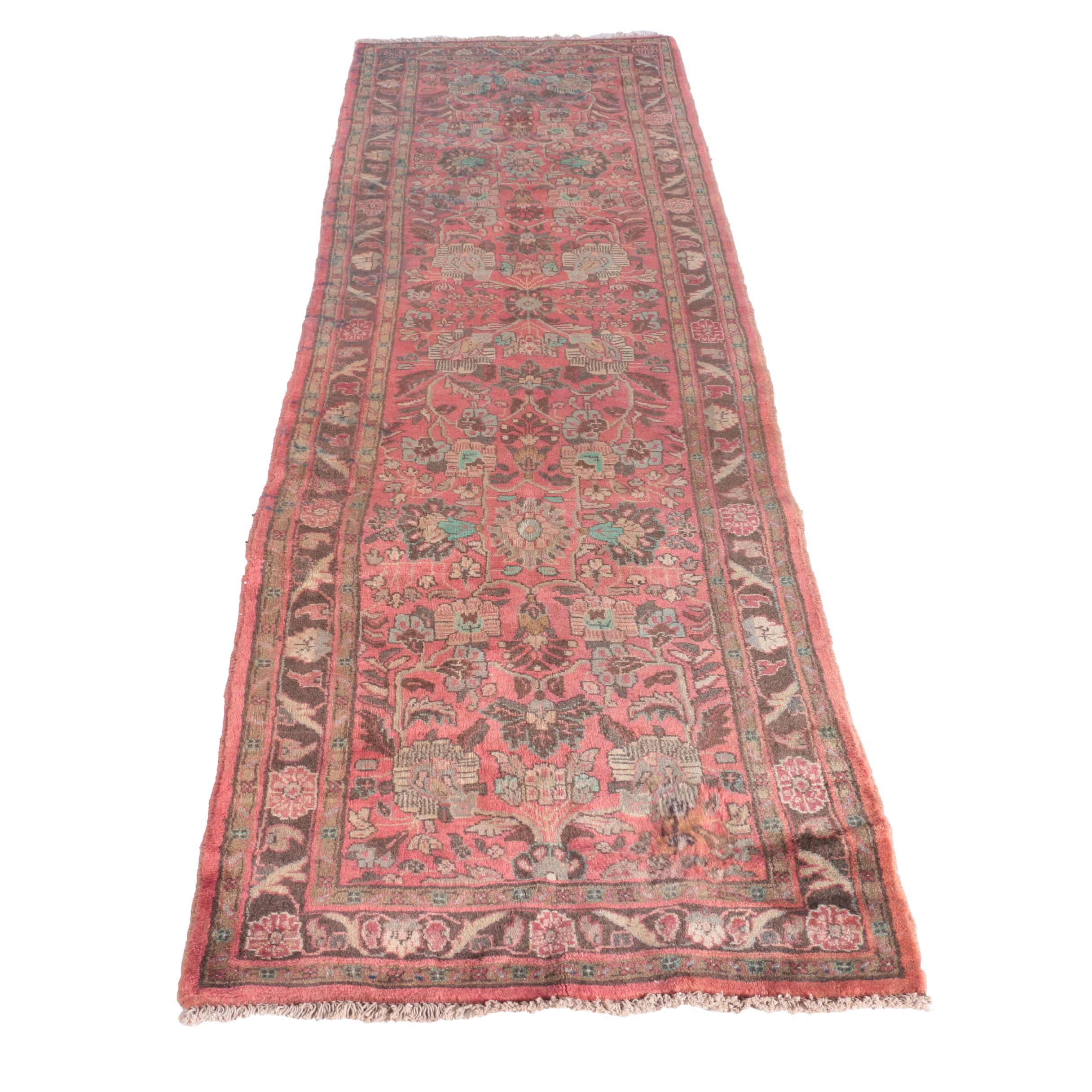 Hand-Knotted Perisan Mehriban Carpet Runner