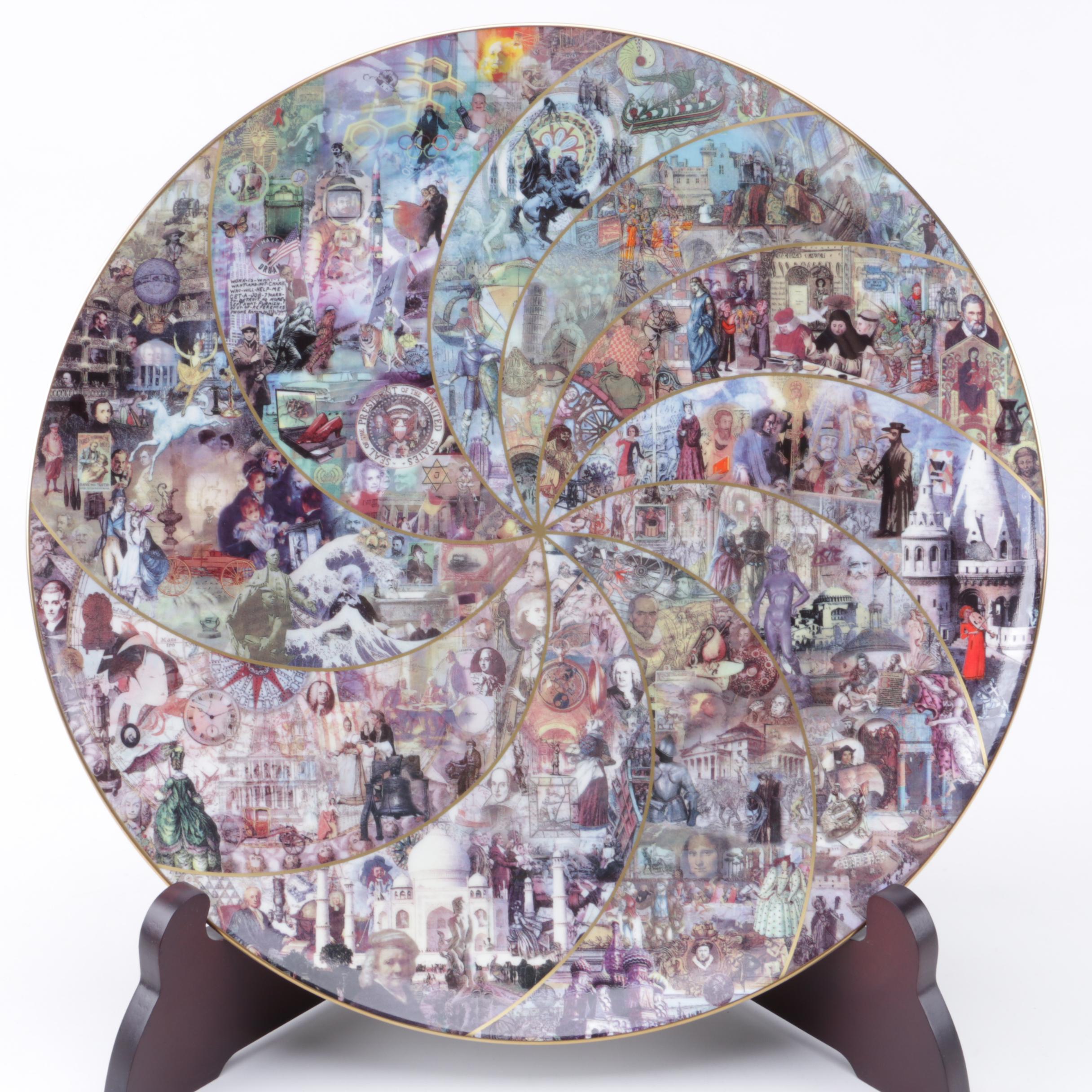 "The Millennium Time Tapestry" Plate by Fitz and Floyd and Book