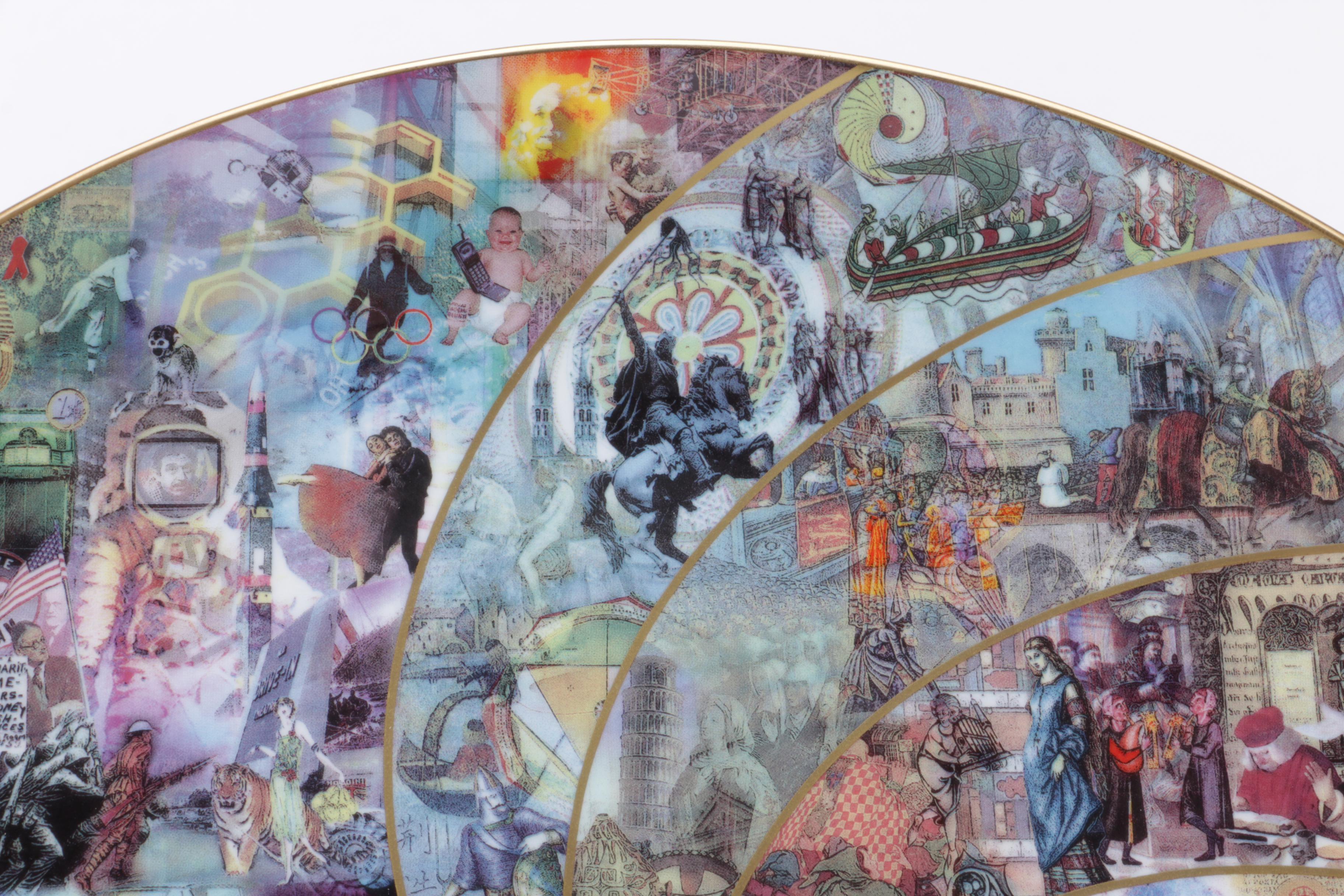 "The Millennium Time Tapestry" Plate by Fitz and Floyd and Book