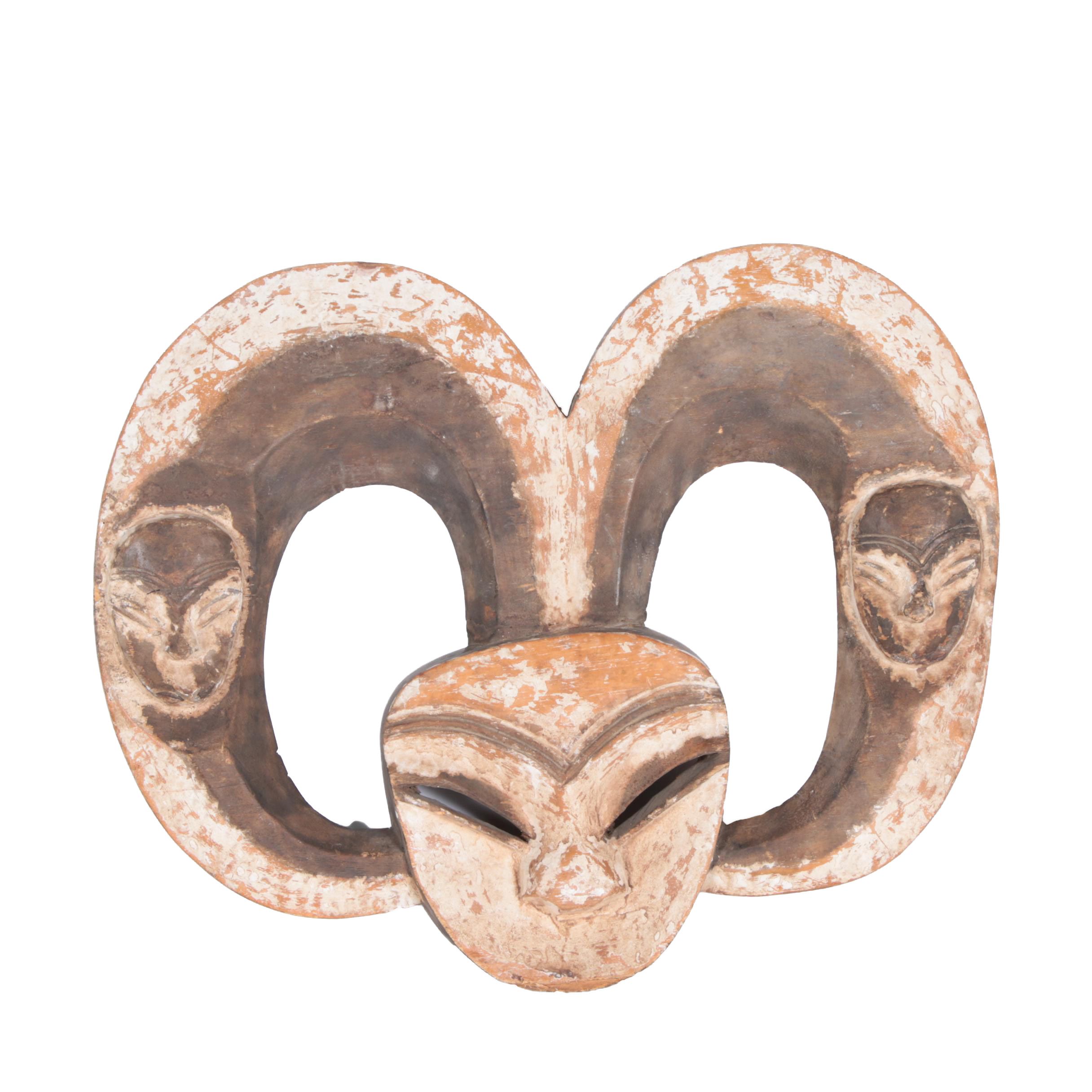 Central African Carved Wooden Kwele Mask