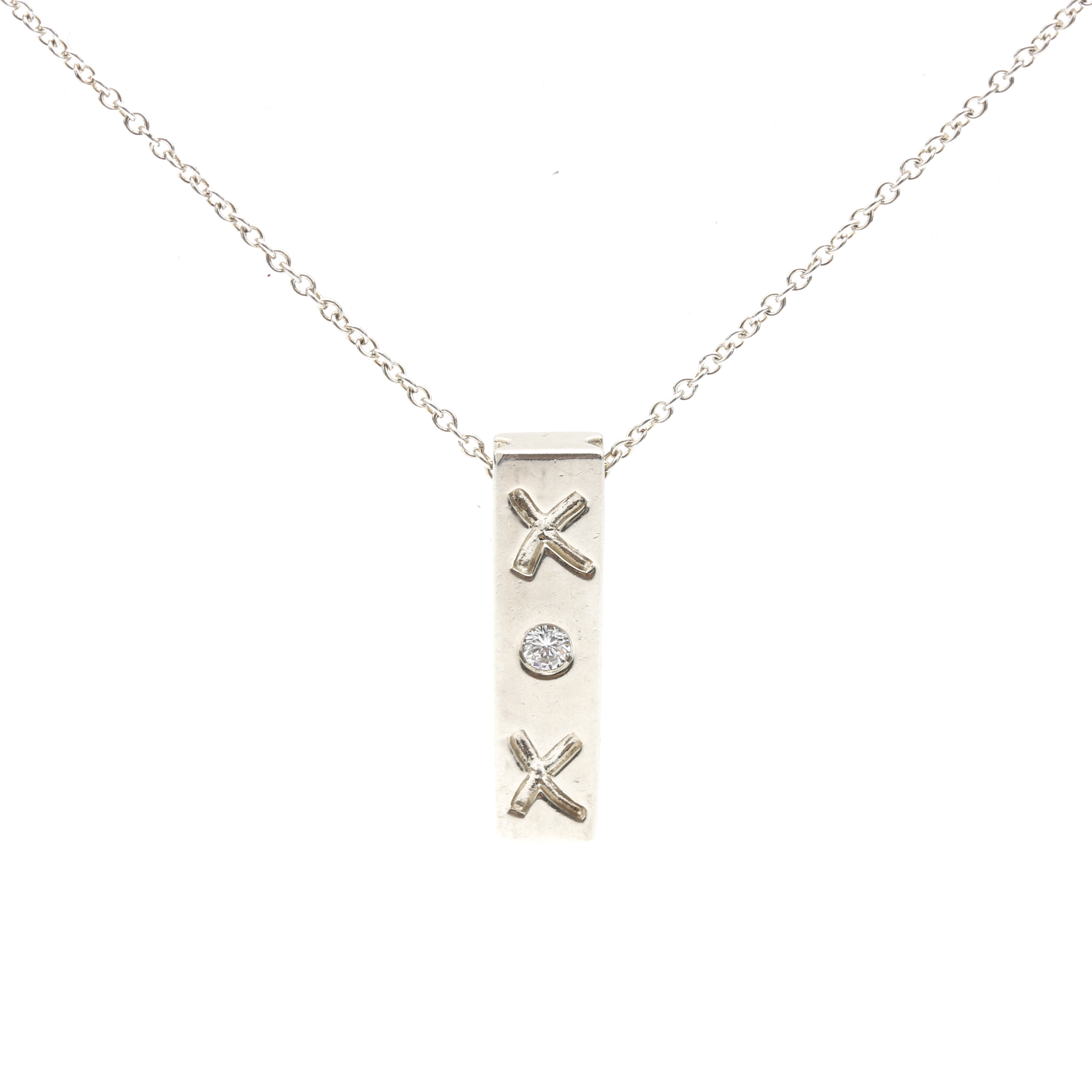 Tiffany & Co. Paloma Picasso Sterling Silver and Diamond Pendant Necklace