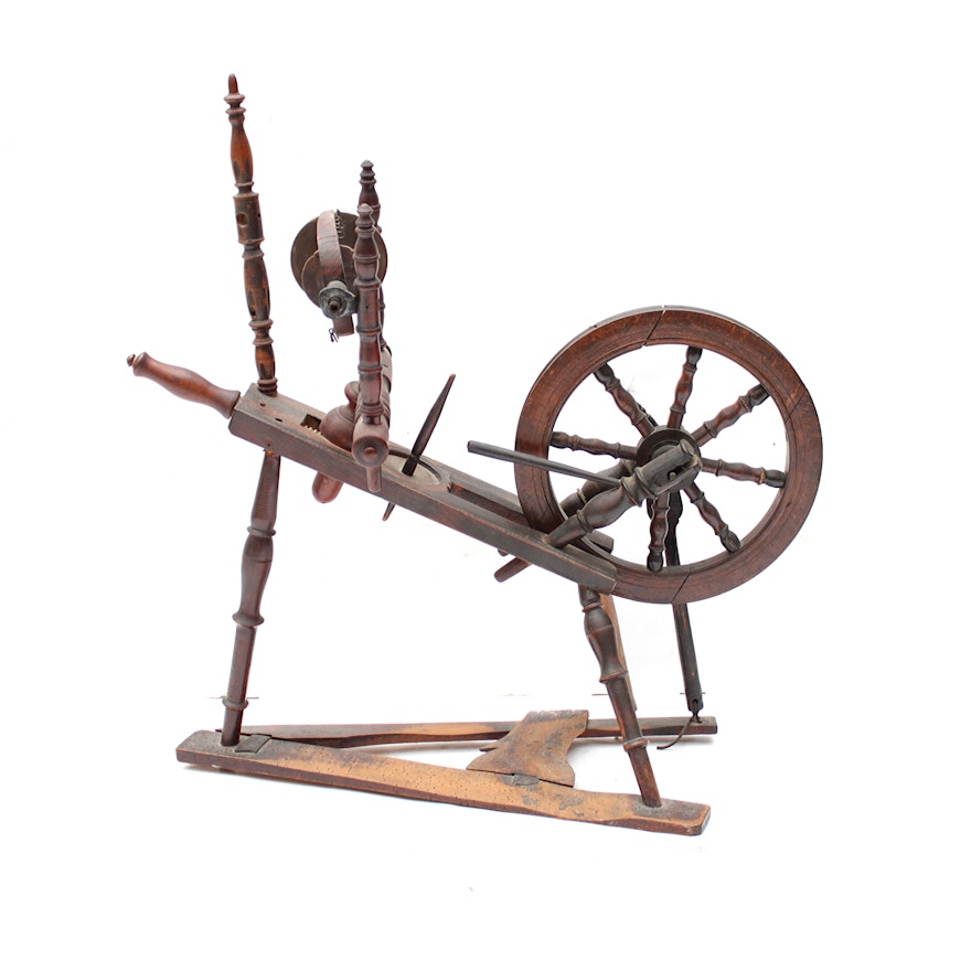 Antique Spinning Wheel and Loom