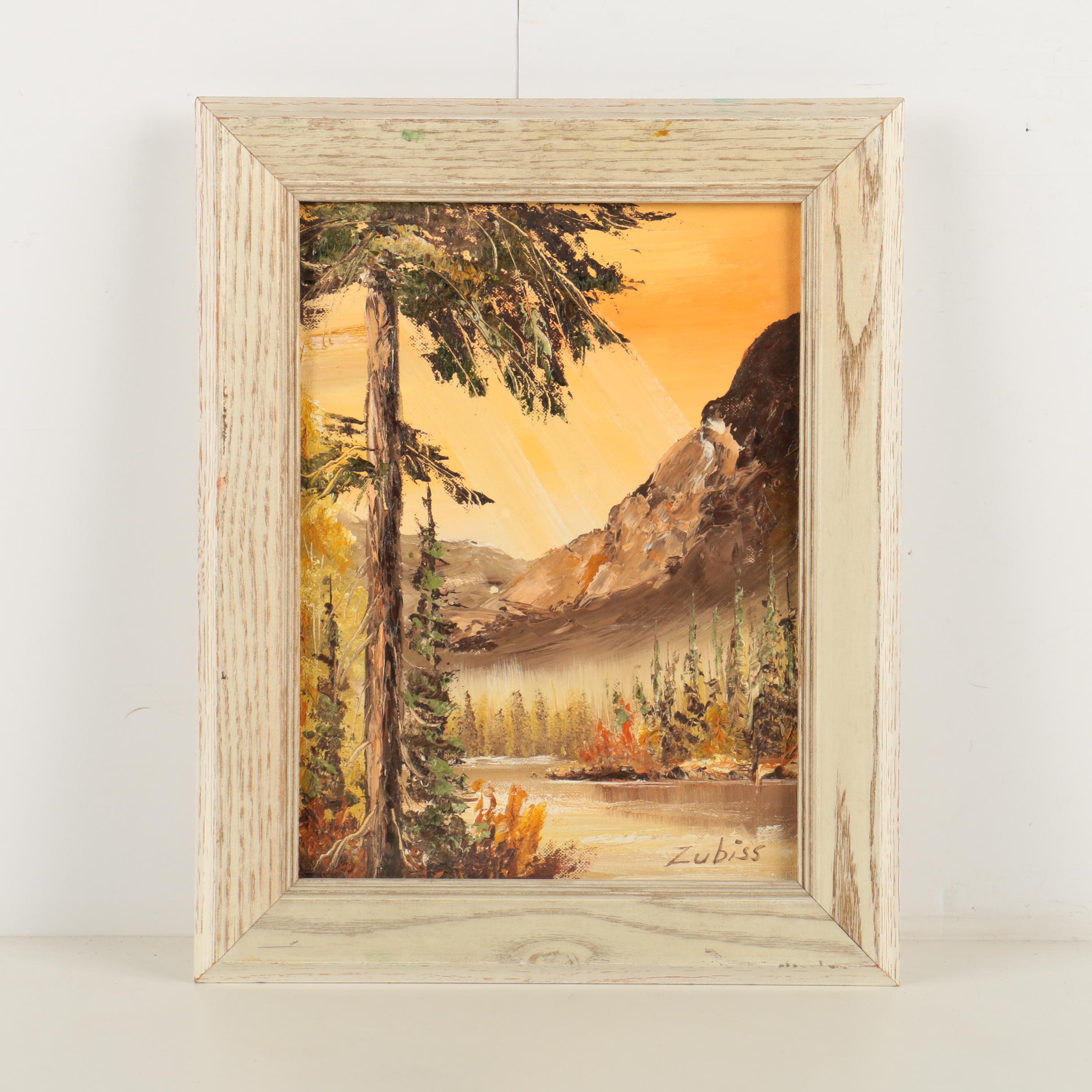 Zubiss Oil Painting of Mountain Landscape